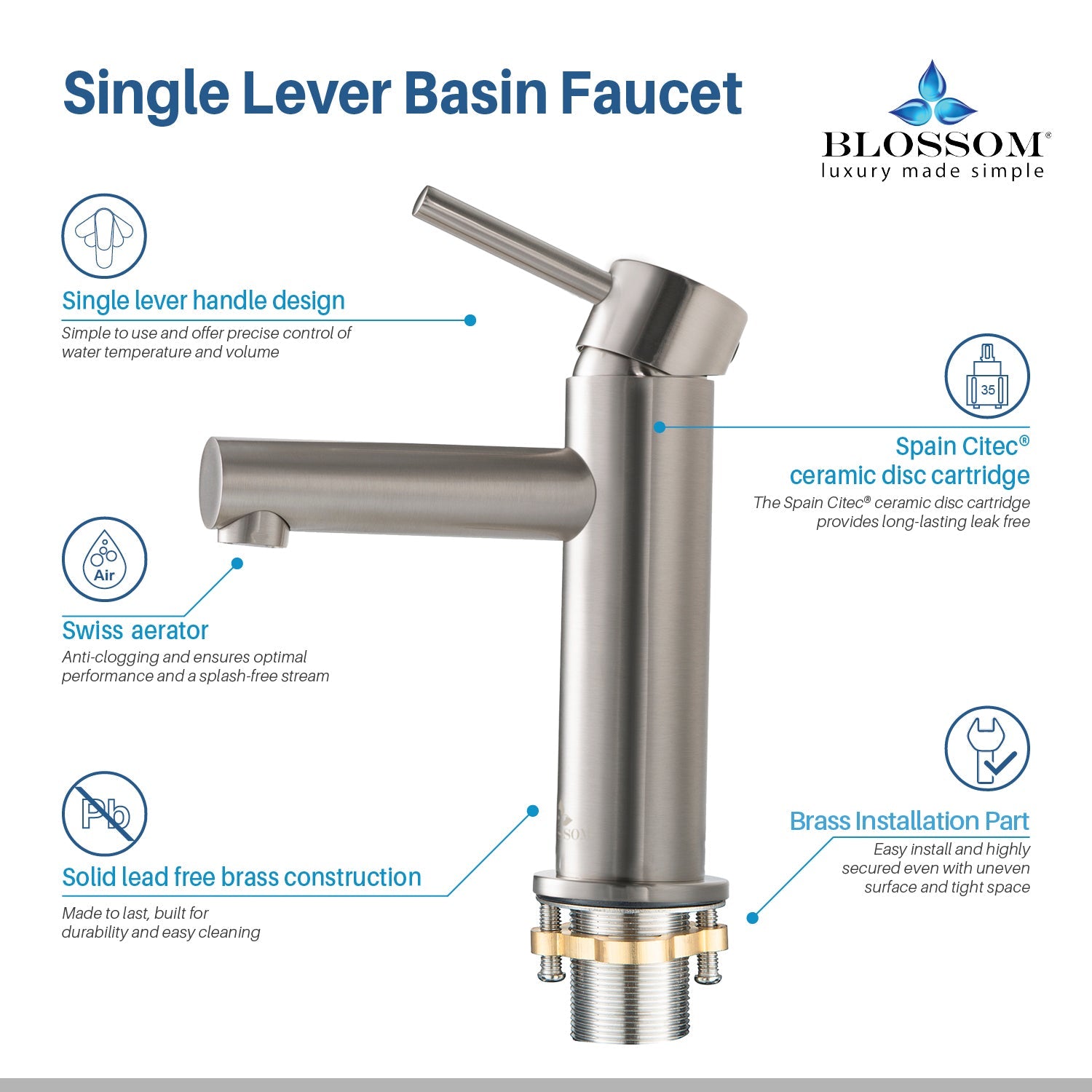 Blossom Single Handle Lavatory Faucet F01 116