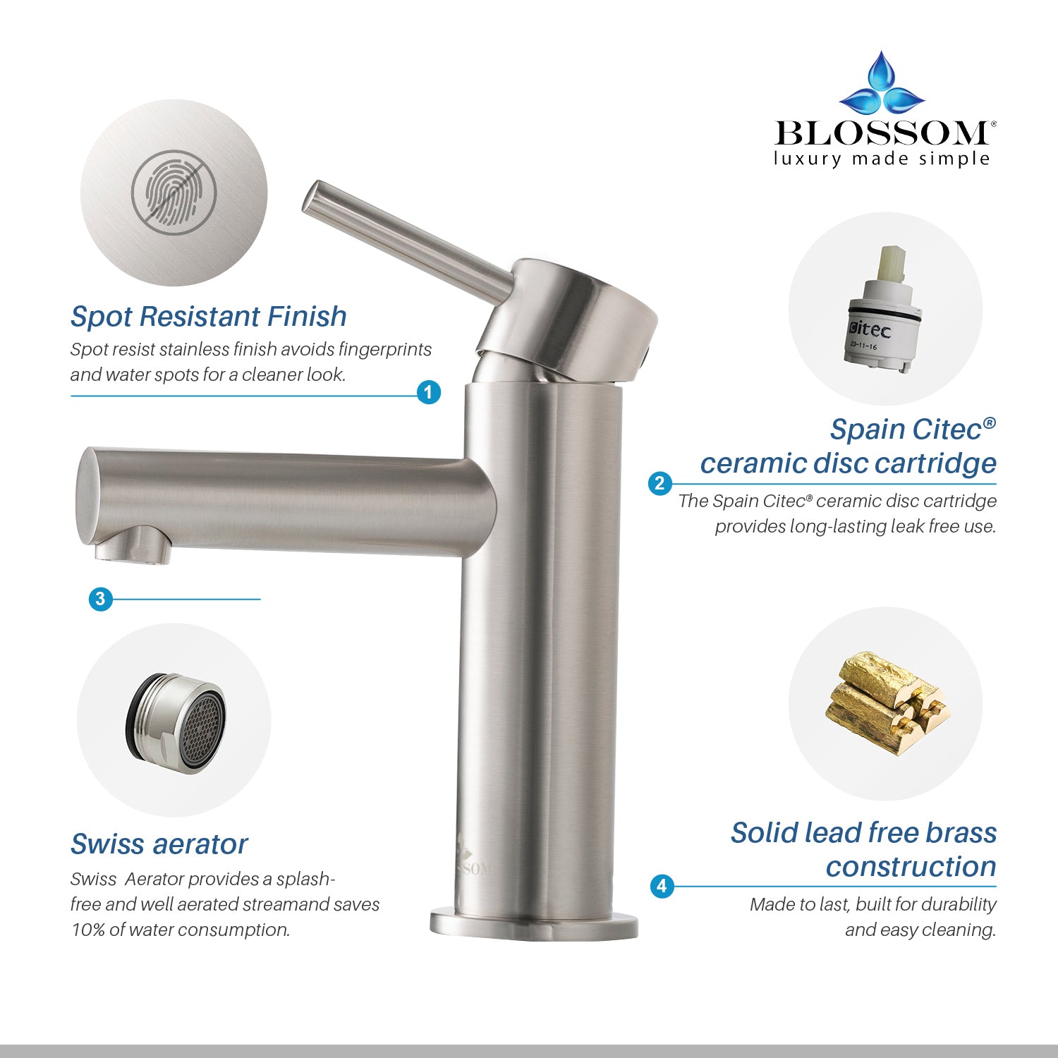 Blossom Single Handle Lavatory Faucet F01 116