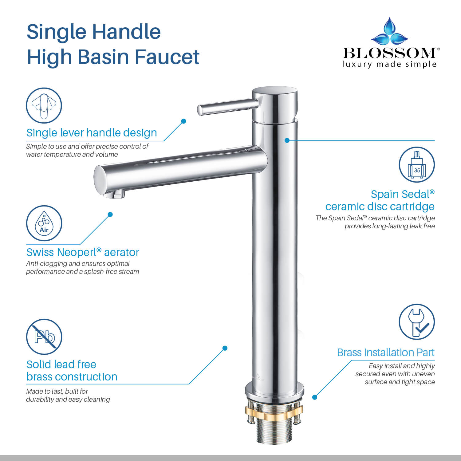 Blossom Single Handle Lavatory Faucet F01 117