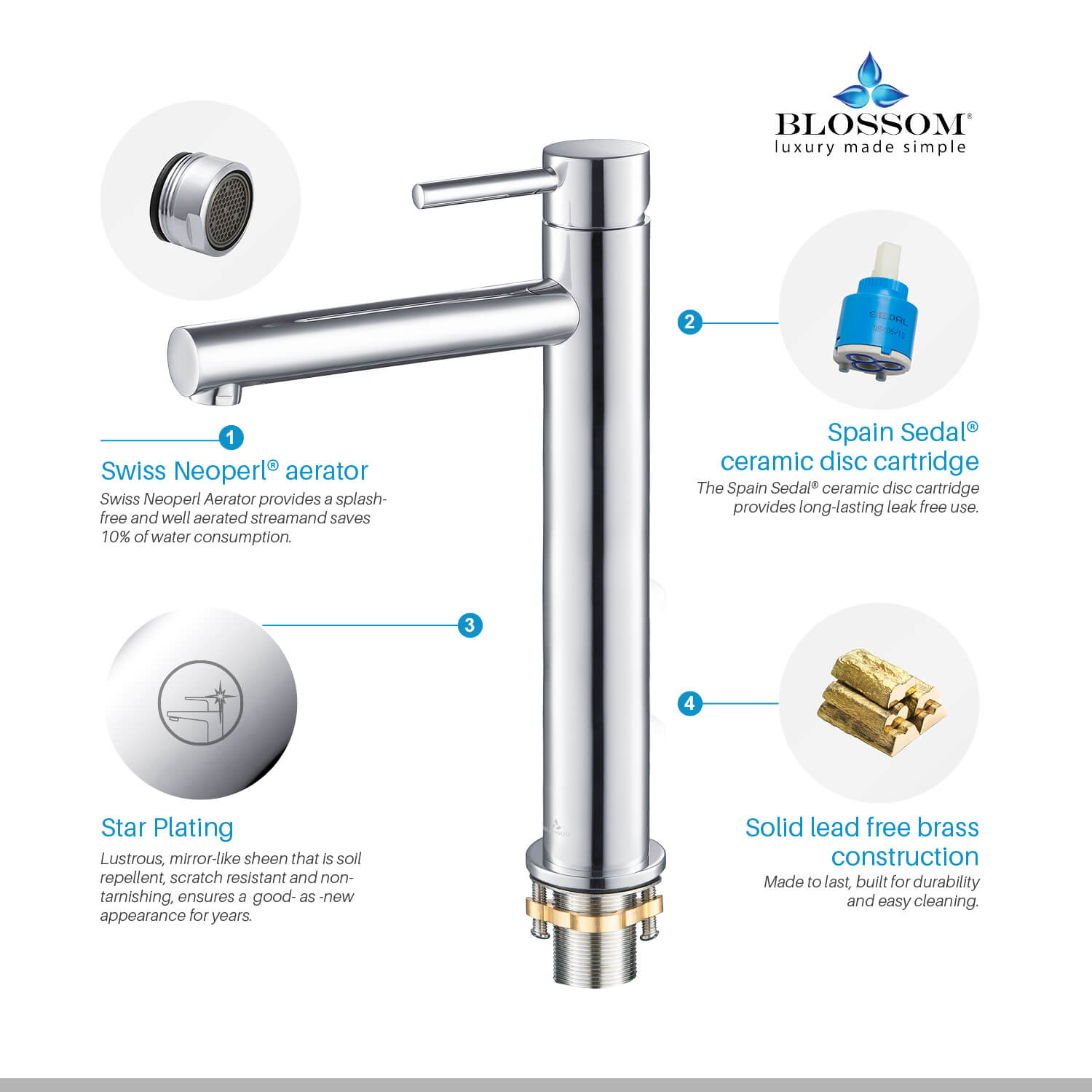 Blossom Single Handle Lavatory Faucet F01 117