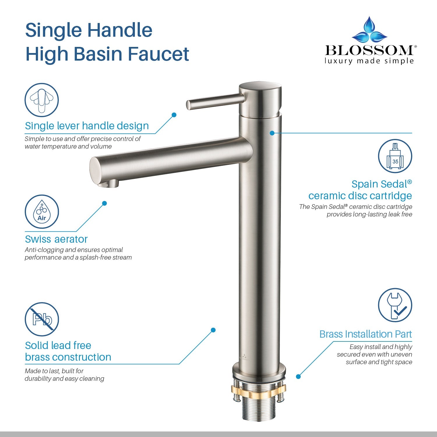 Blossom Single Handle Lavatory Faucet F01 117