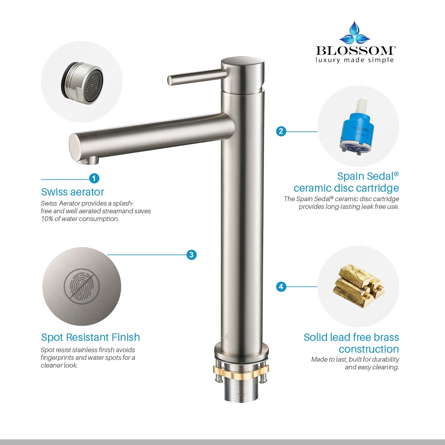 Blossom Single Handle Lavatory Faucet F01 117