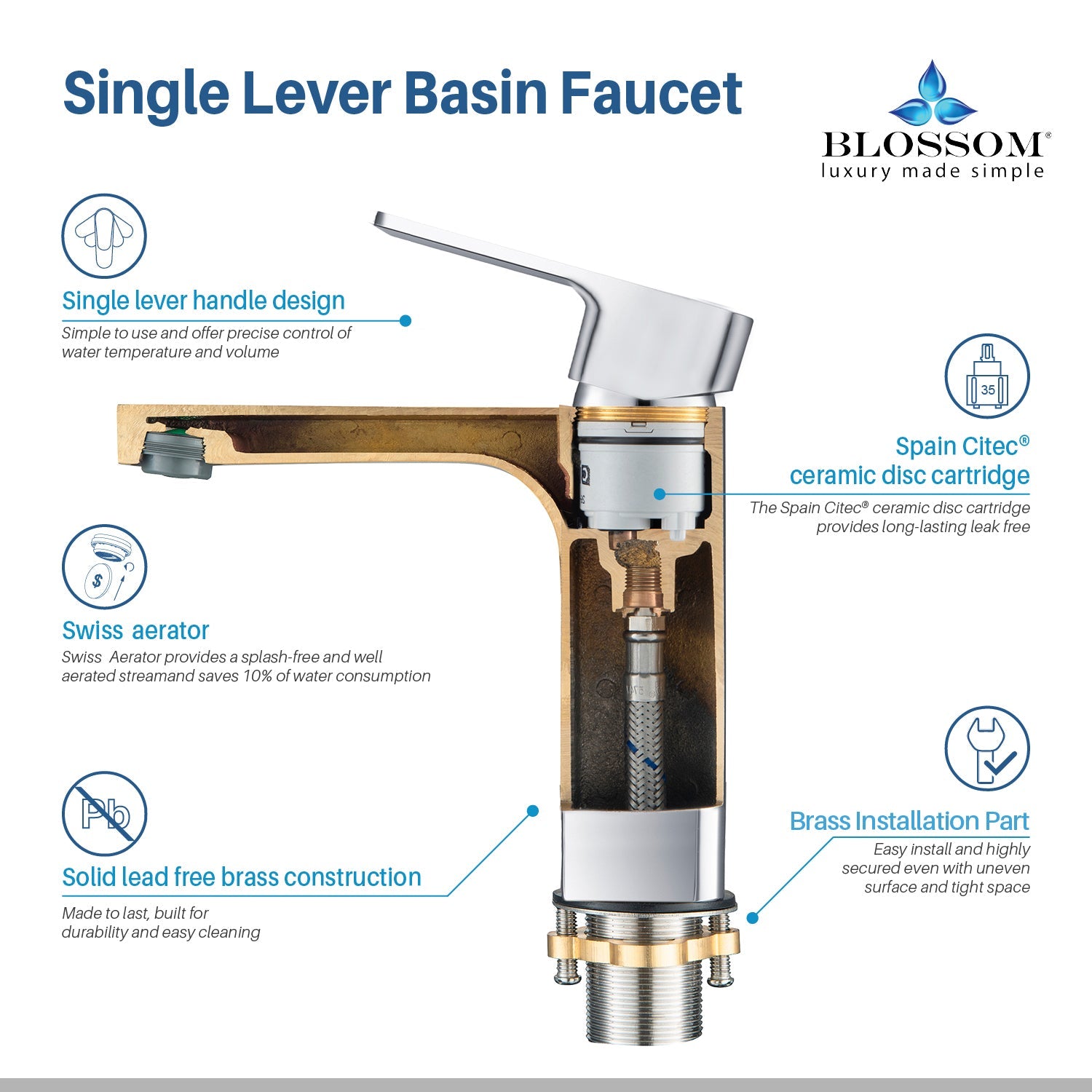 Blossom Single Handle Lavatory Faucet F01 118