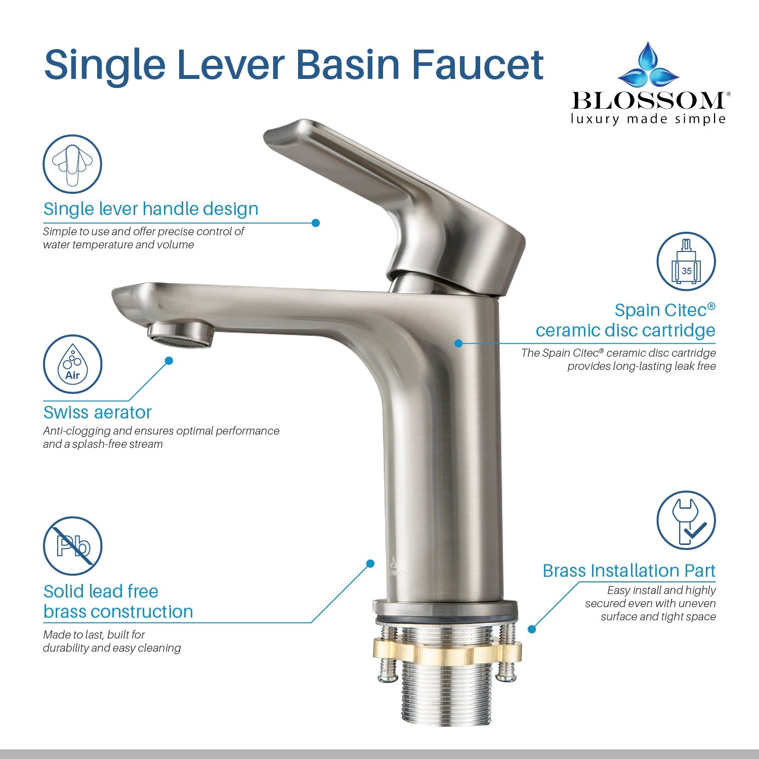 Blossom Single Handle Lavatory Faucet F01 120
