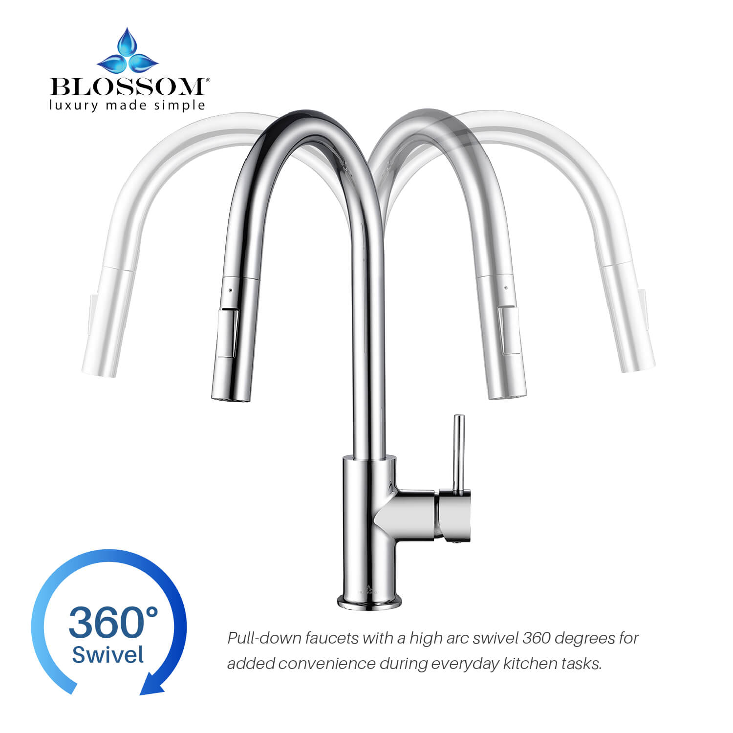Single Handle Pull Down Kitchen Faucet - F01 206