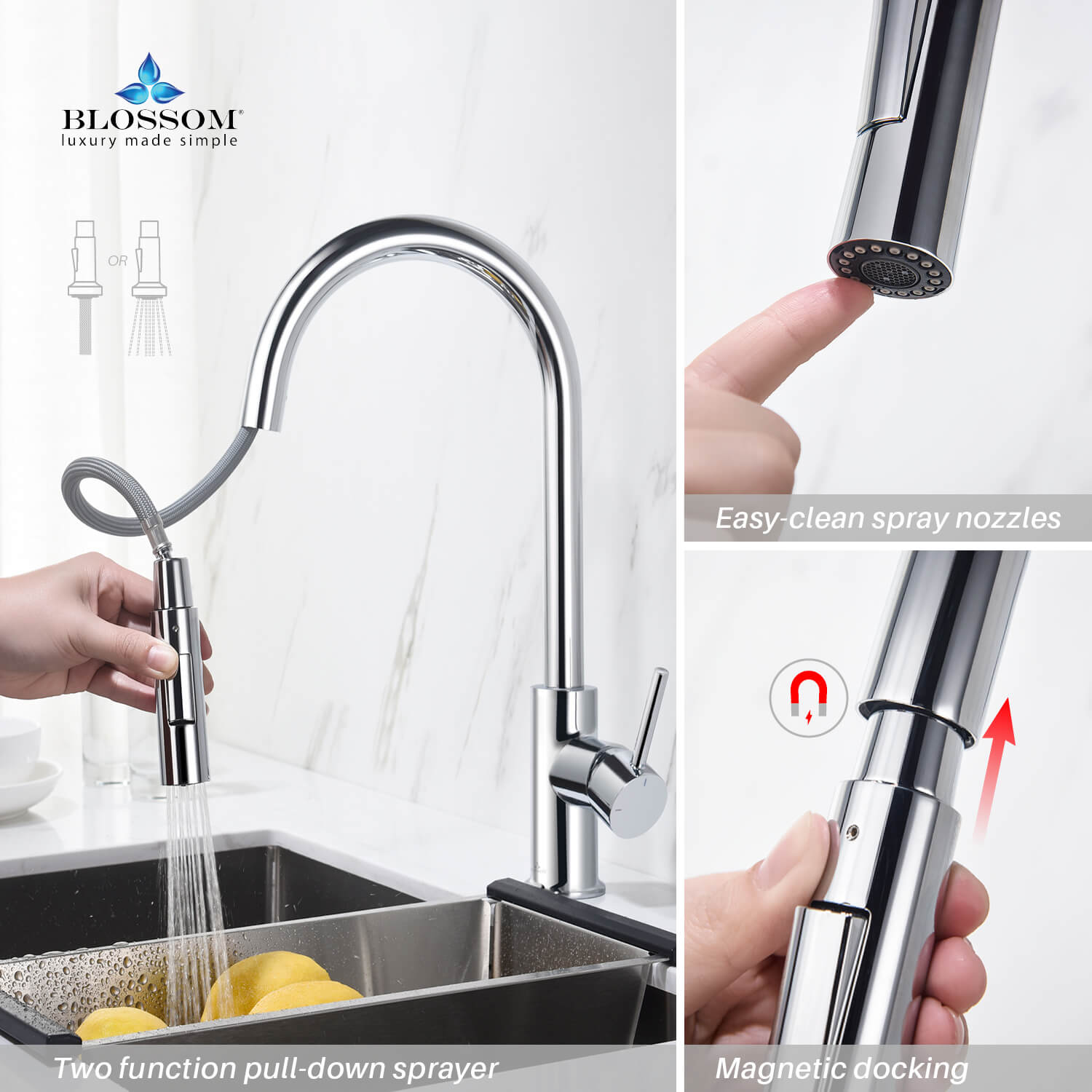 Single Handle Pull Down Kitchen Faucet - F01 206
