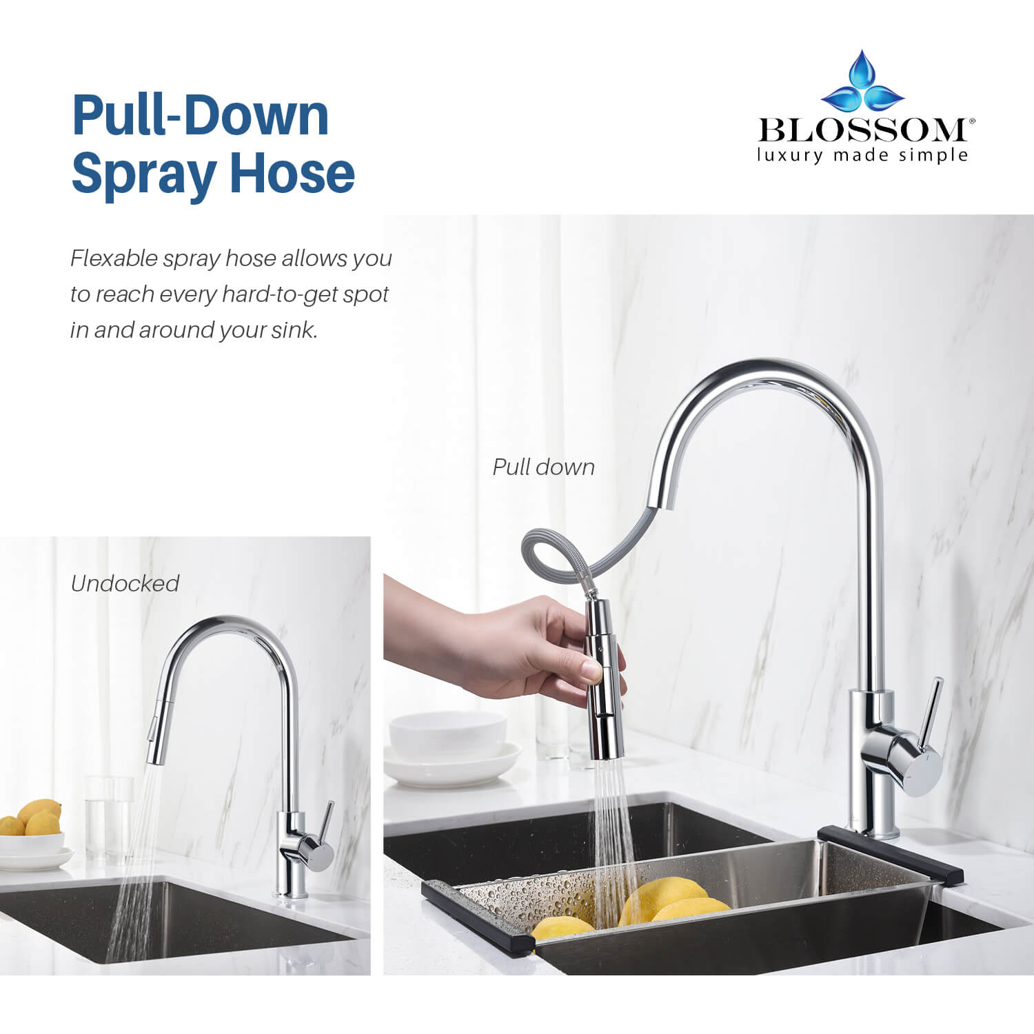 Single Handle Pull Down Kitchen Faucet - F01 206
