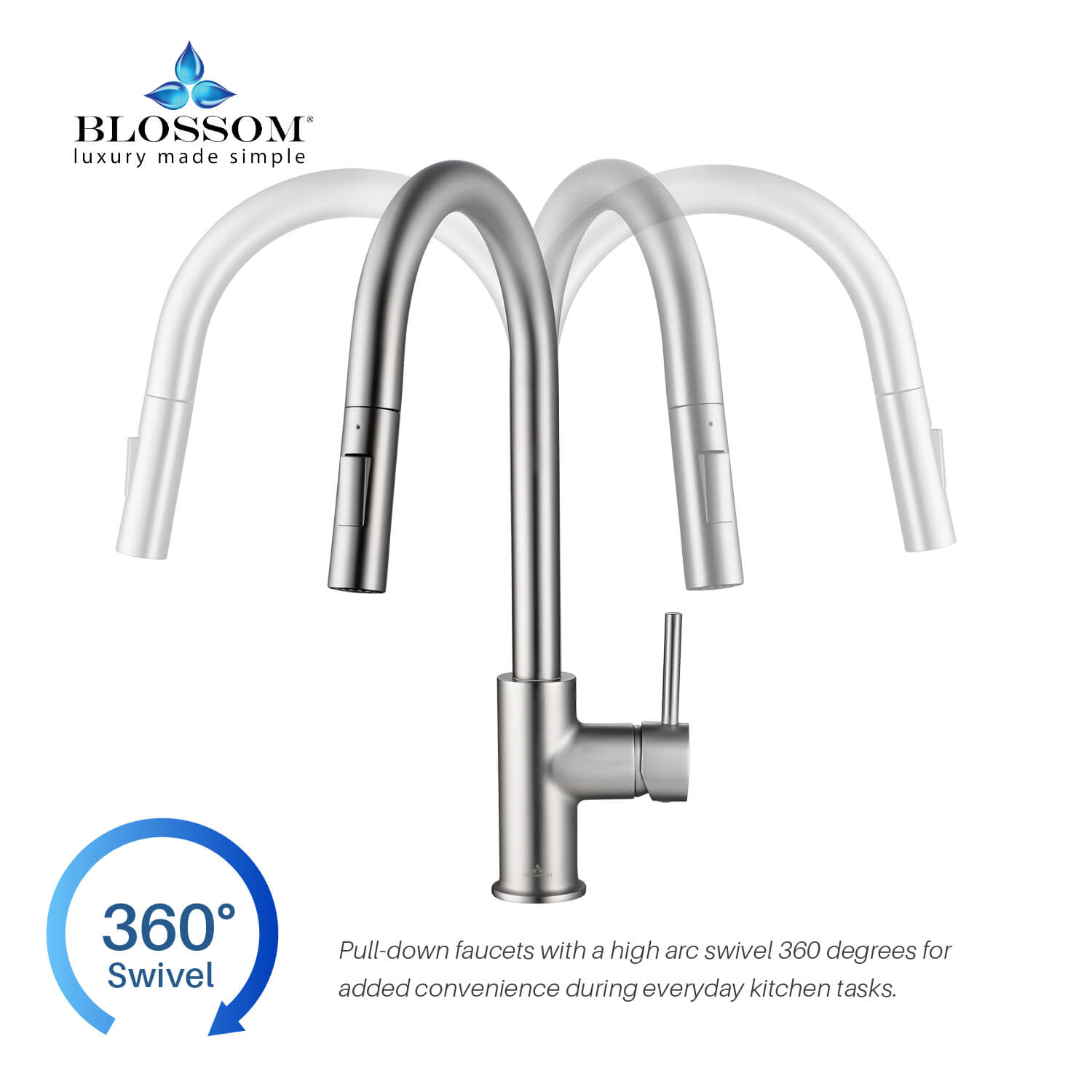 Single Handle Pull Down Kitchen Faucet - F01 206