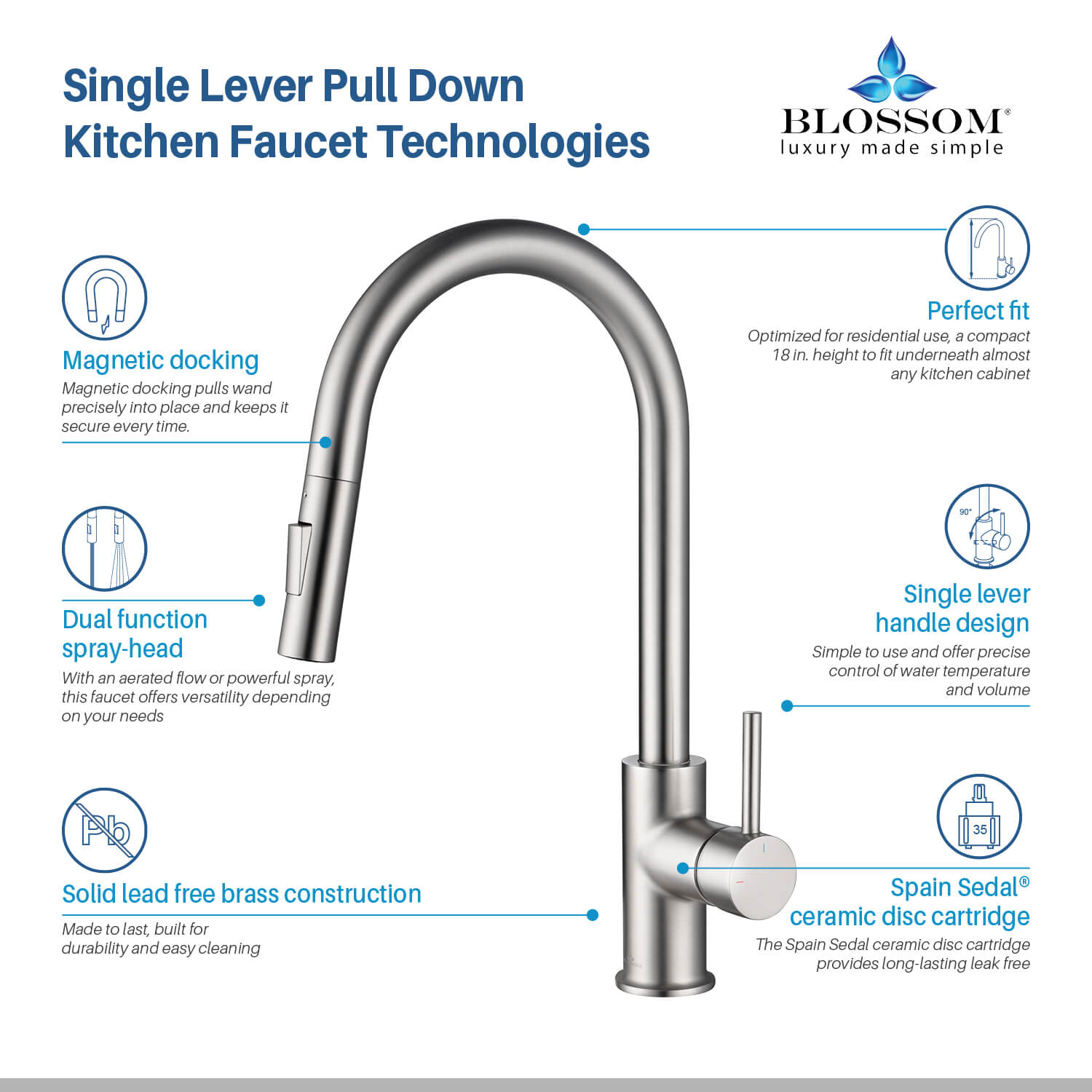 Single Handle Pull Down Kitchen Faucet - F01 206