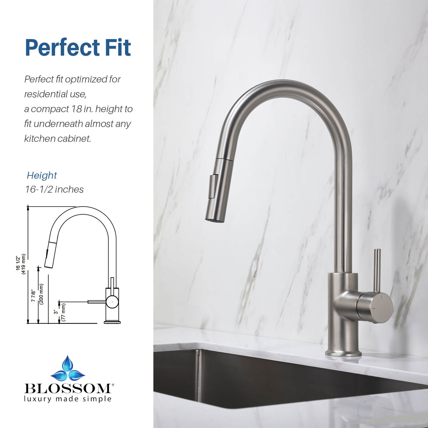 Single Handle Pull Down Kitchen Faucet - F01 206