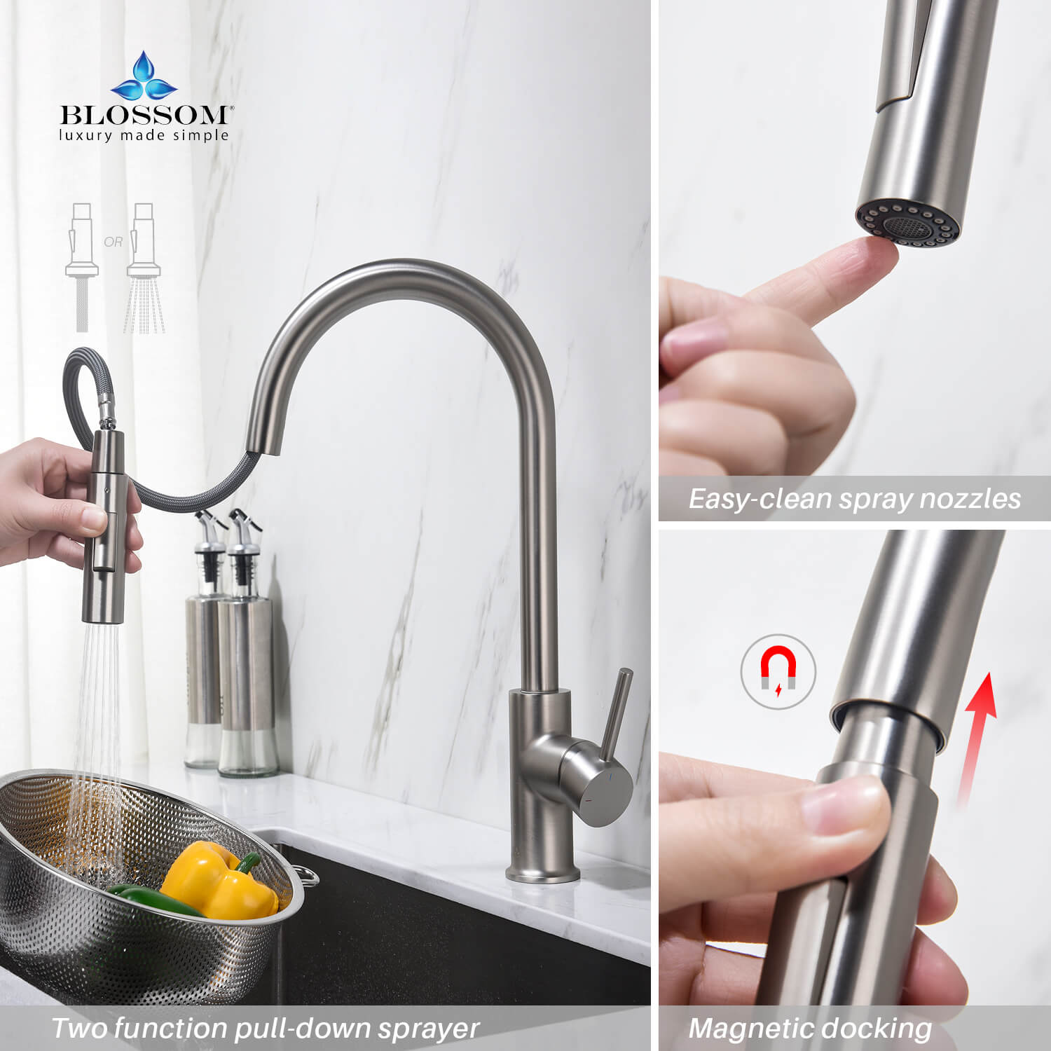Single Handle Pull Down Kitchen Faucet - F01 206