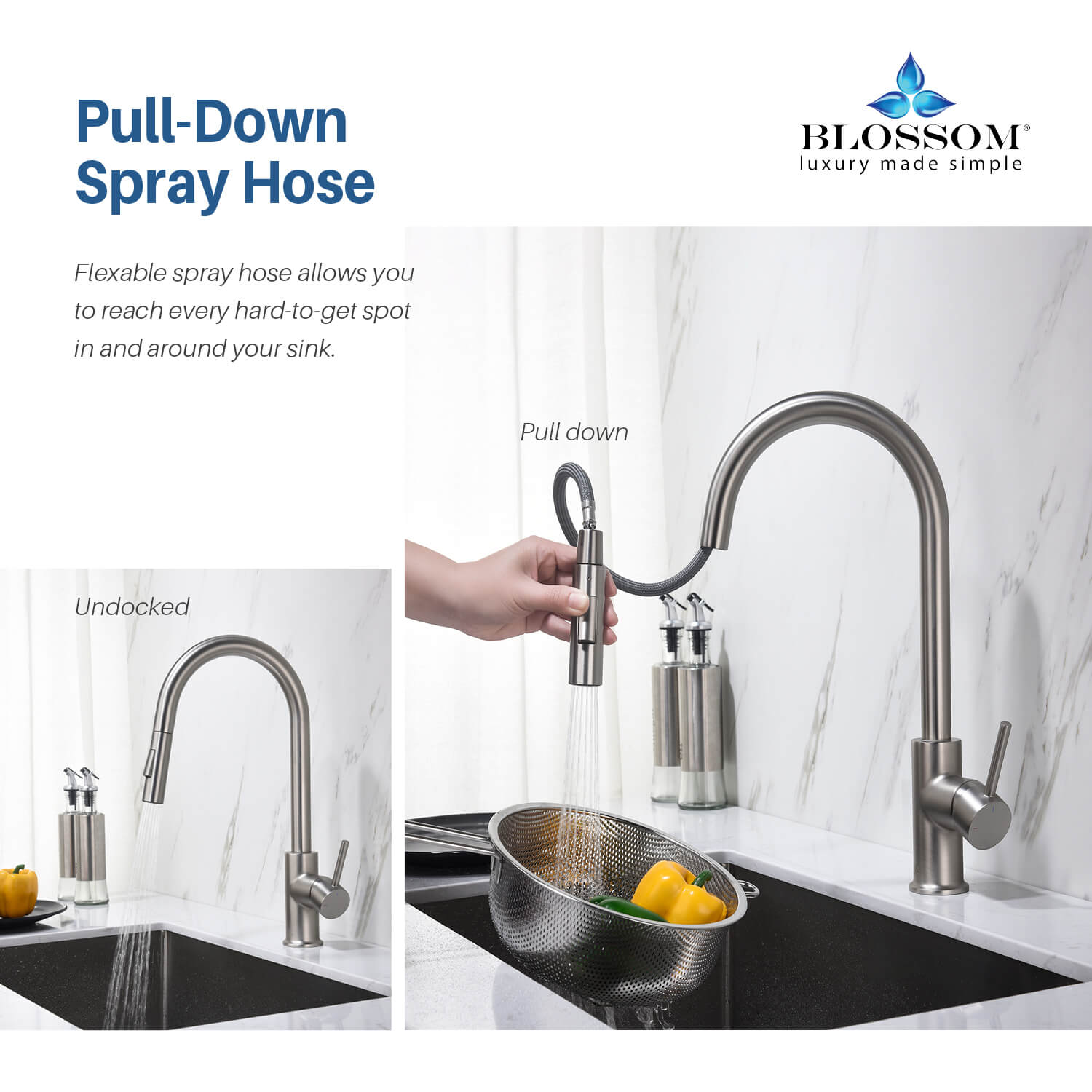 Single Handle Pull Down Kitchen Faucet - F01 206