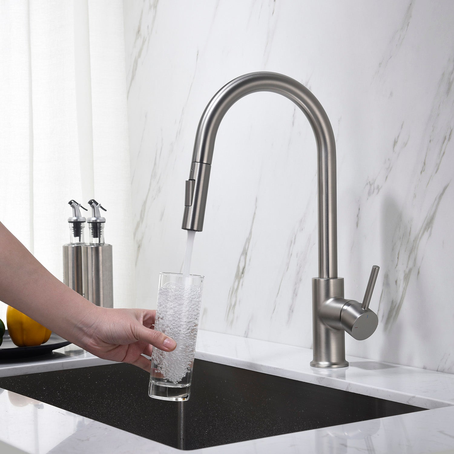 Single Handle Pull Down Kitchen Faucet - F01 206
