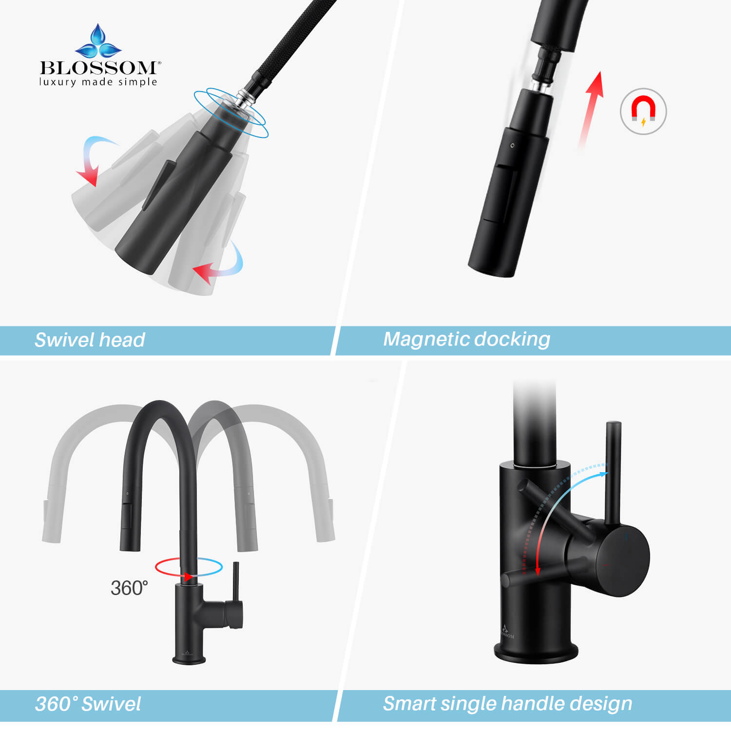 Single Handle Pull Down Kitchen Faucet - F01 206