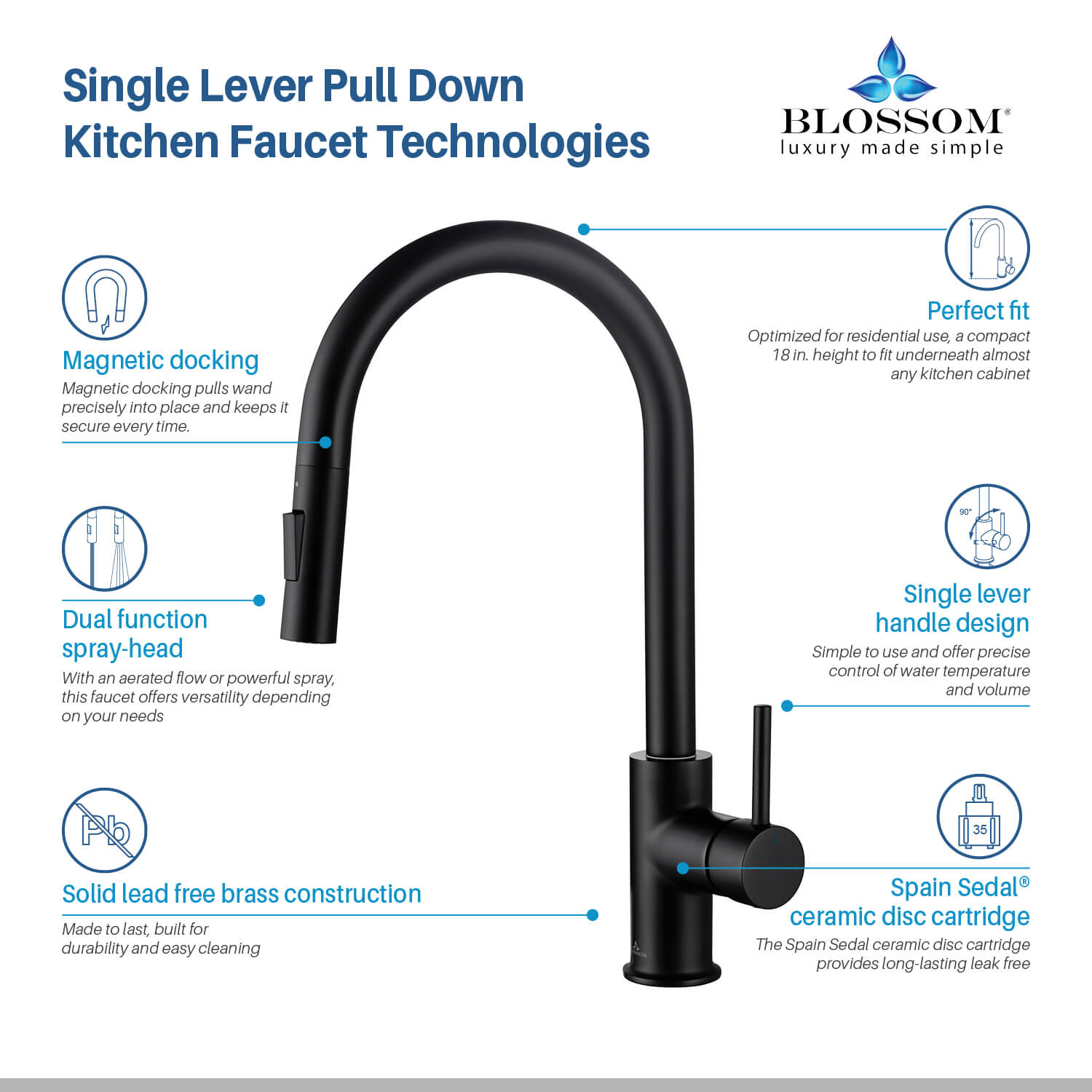 Single Handle Pull Down Kitchen Faucet - F01 206