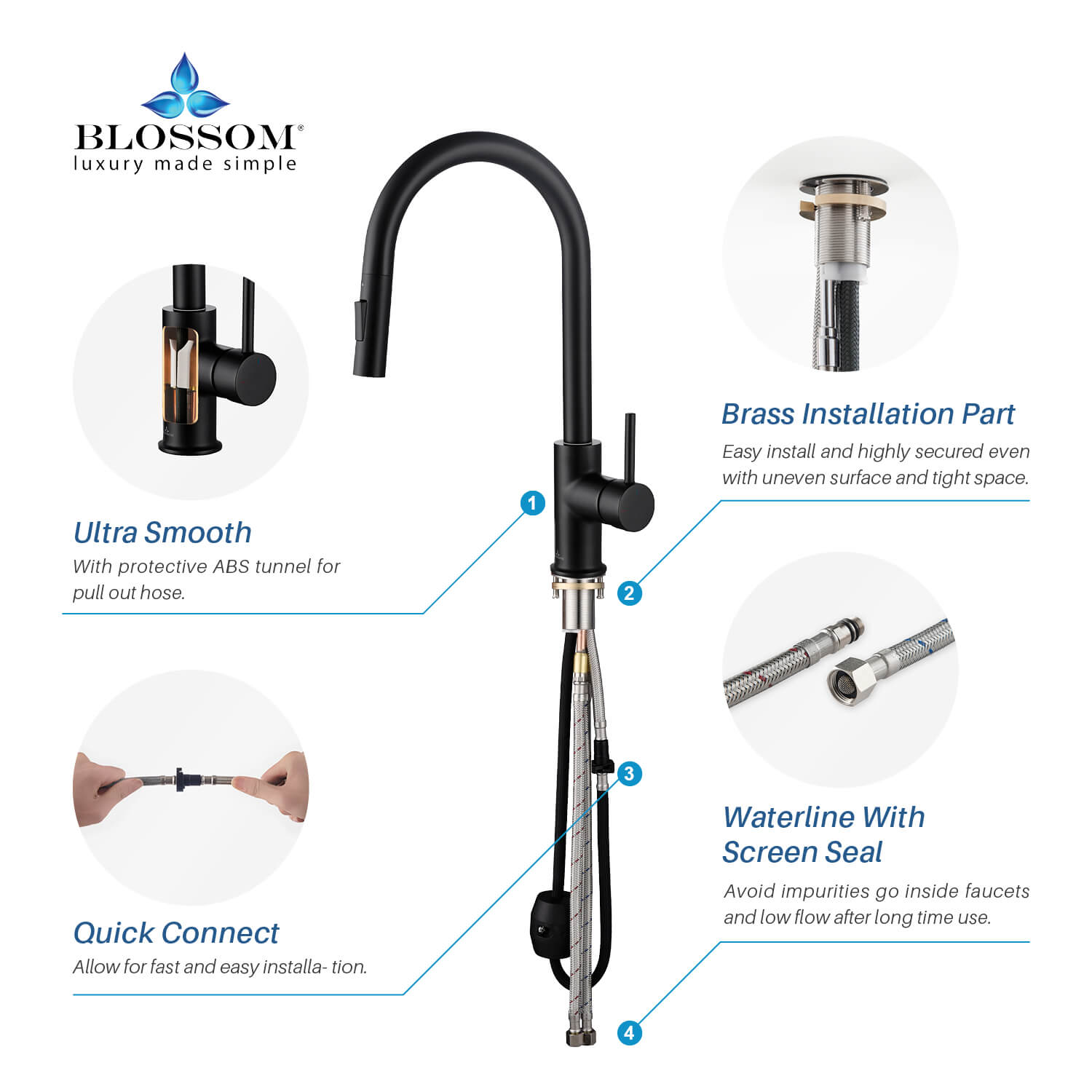 Single Handle Pull Down Kitchen Faucet - F01 206