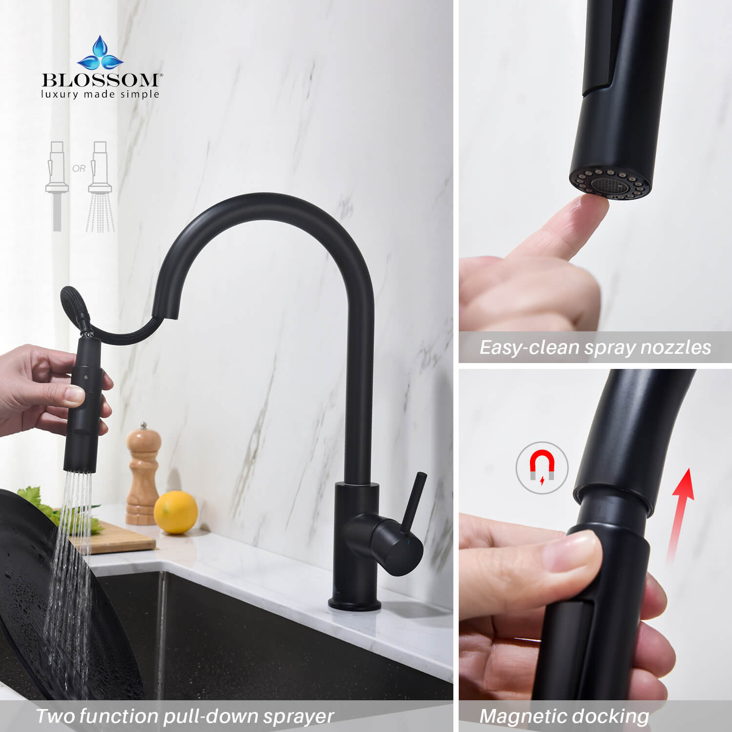 Single Handle Pull Down Kitchen Faucet - F01 206