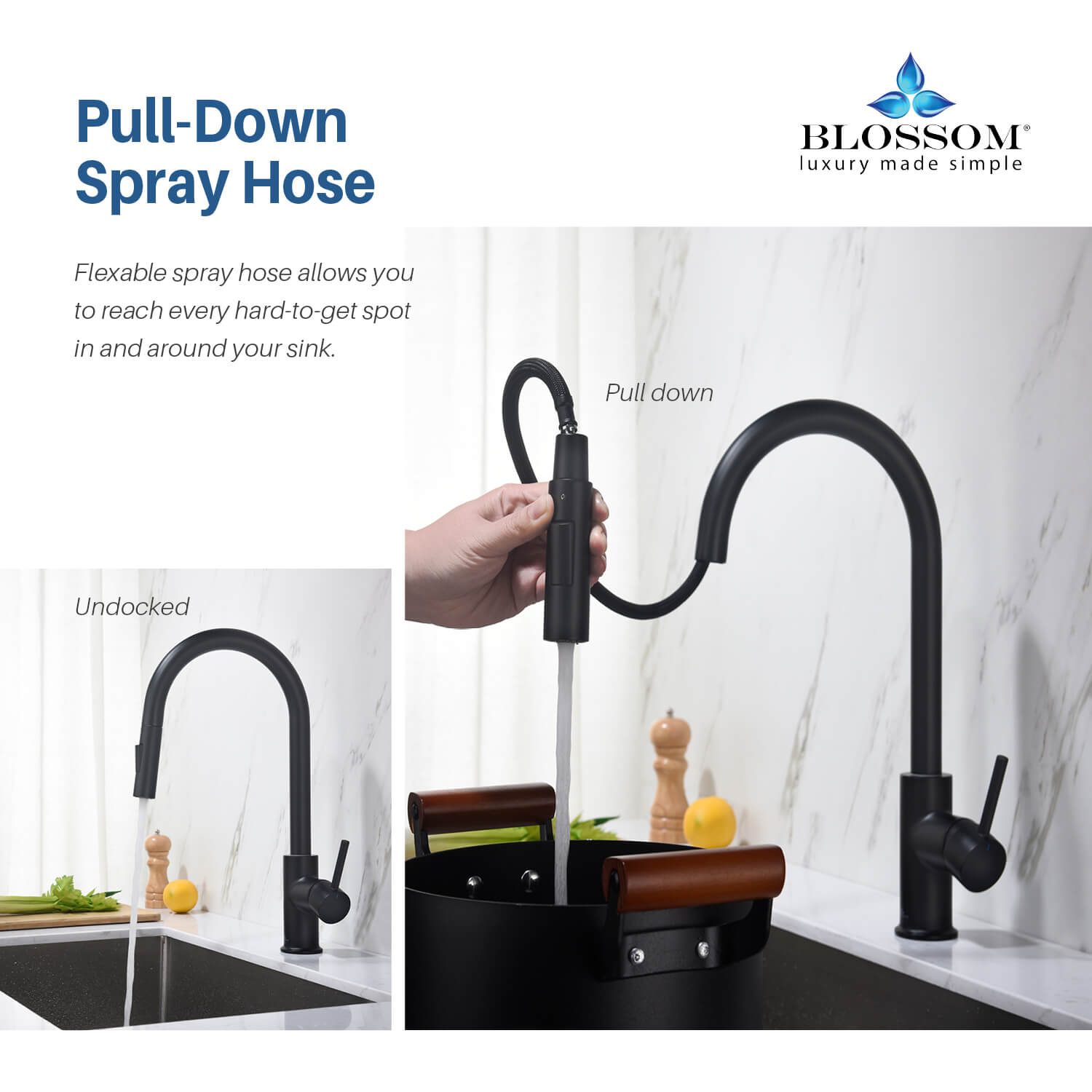 Single Handle Pull Down Kitchen Faucet - F01 206