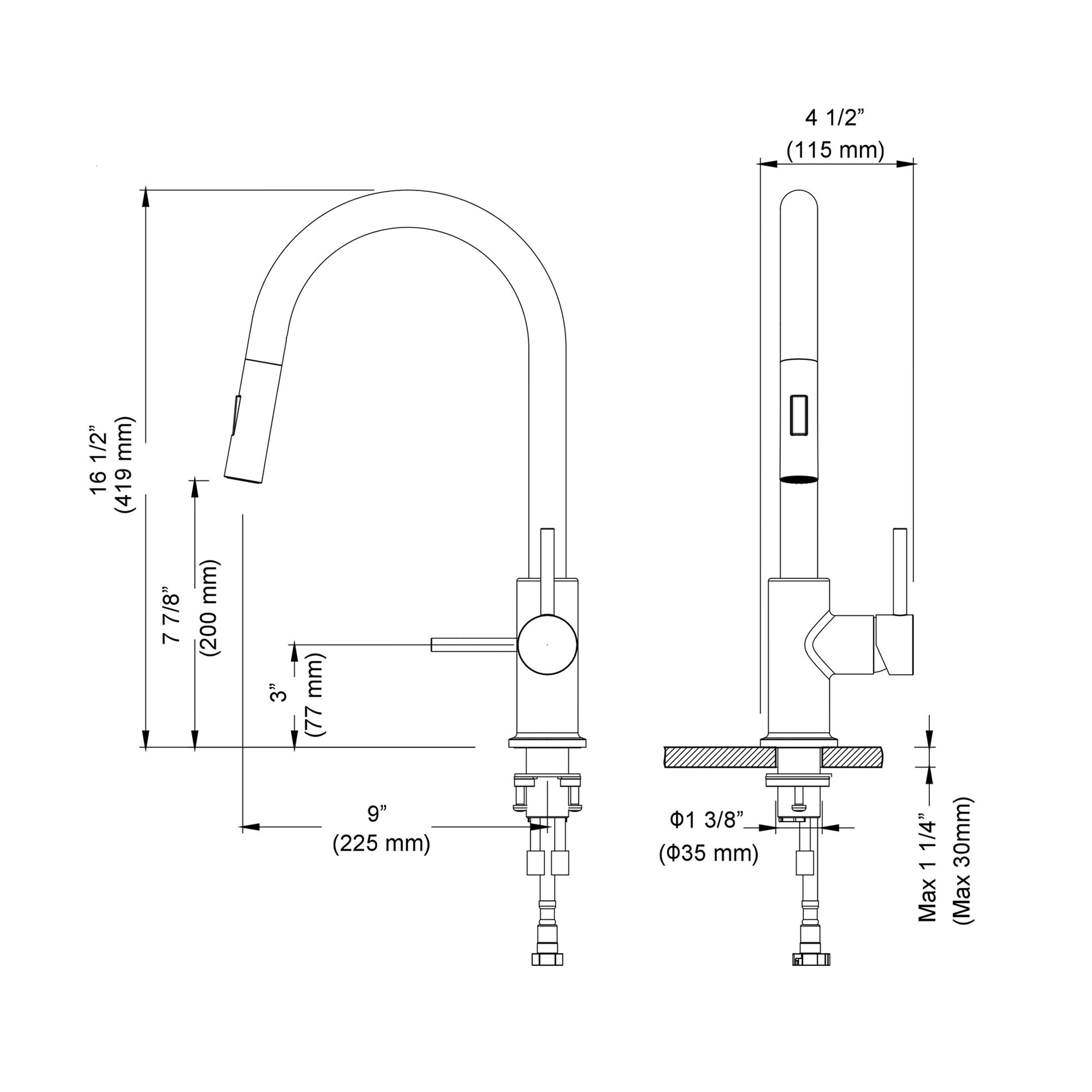 Single Handle Pull Down Kitchen Faucet - F01 206
