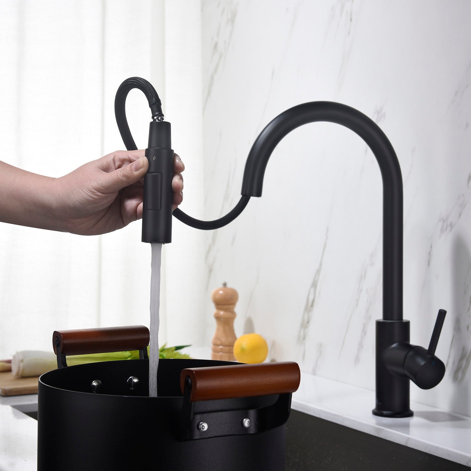 Single Handle Pull Down Kitchen Faucet - F01 206