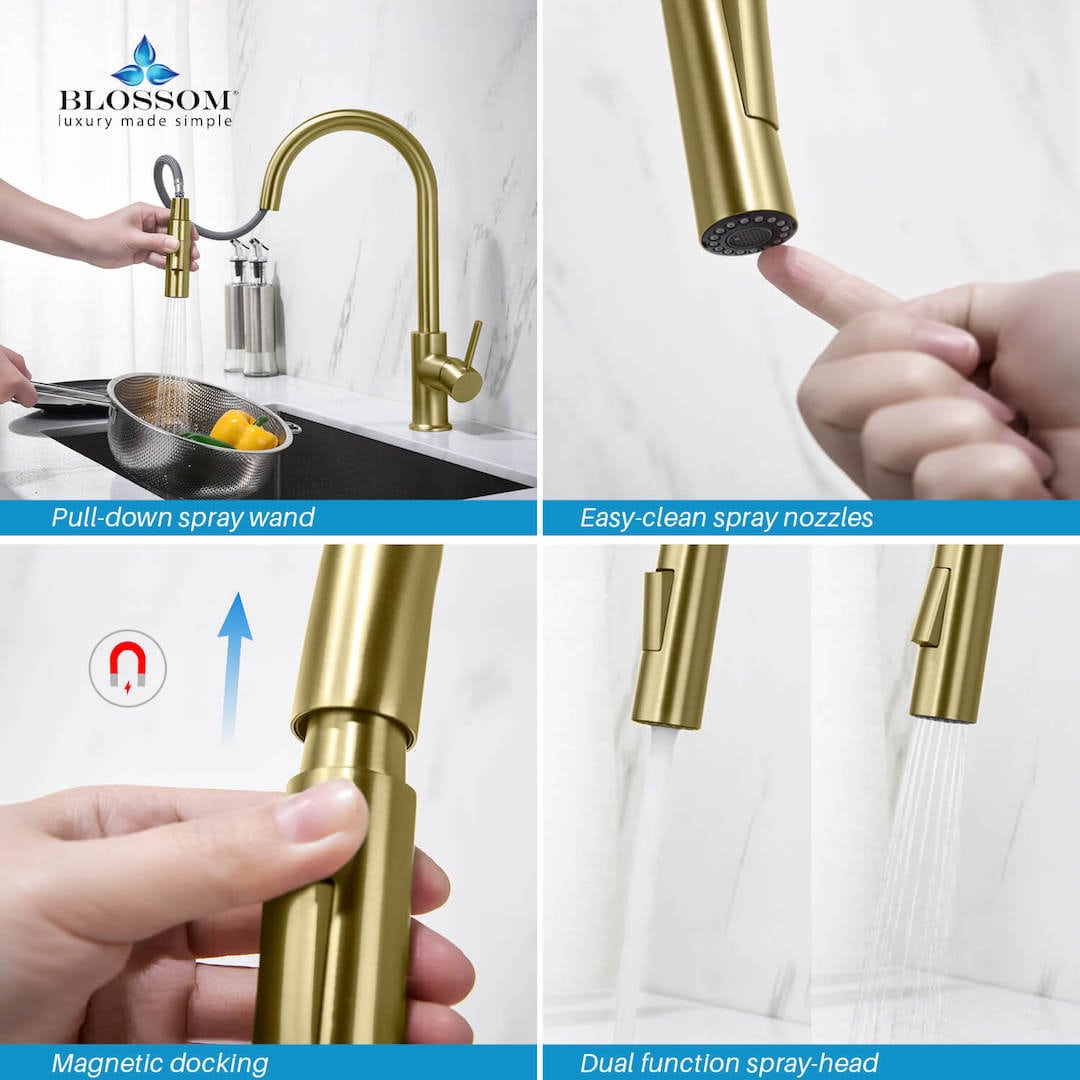 Single Handle Pull Down Kitchen Faucet - F01 206