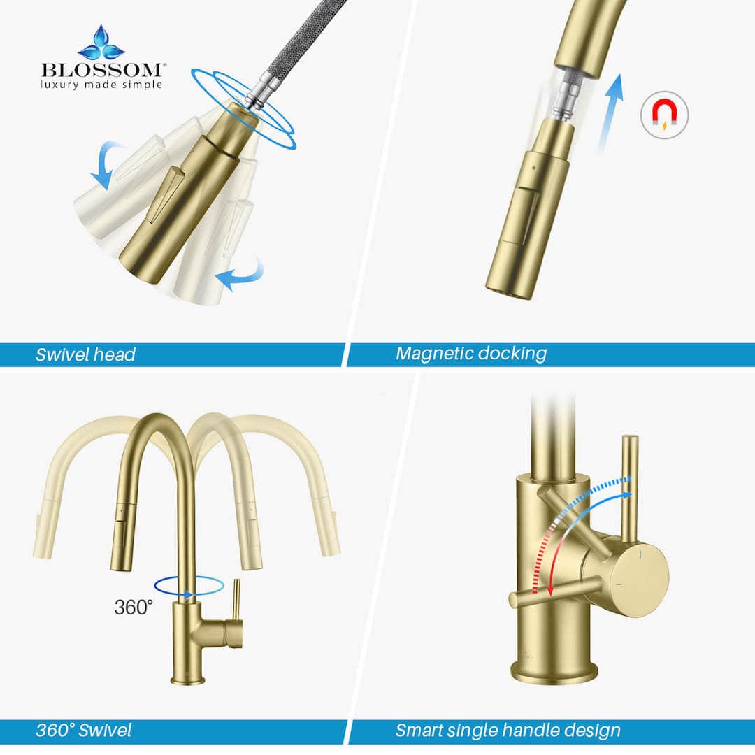 Single Handle Pull Down Kitchen Faucet - F01 206