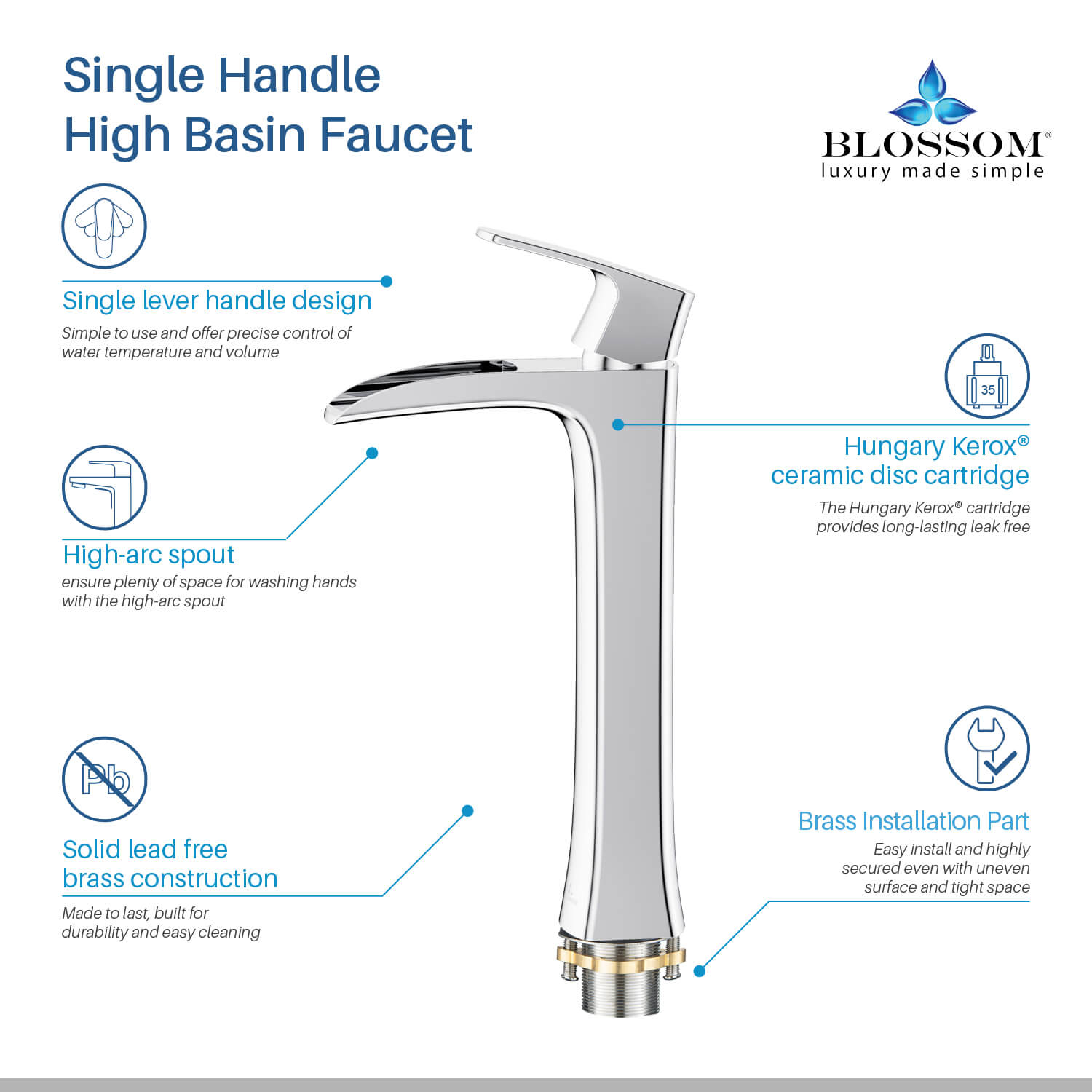 Blossom Single Handle Lavatory Faucet F01 305