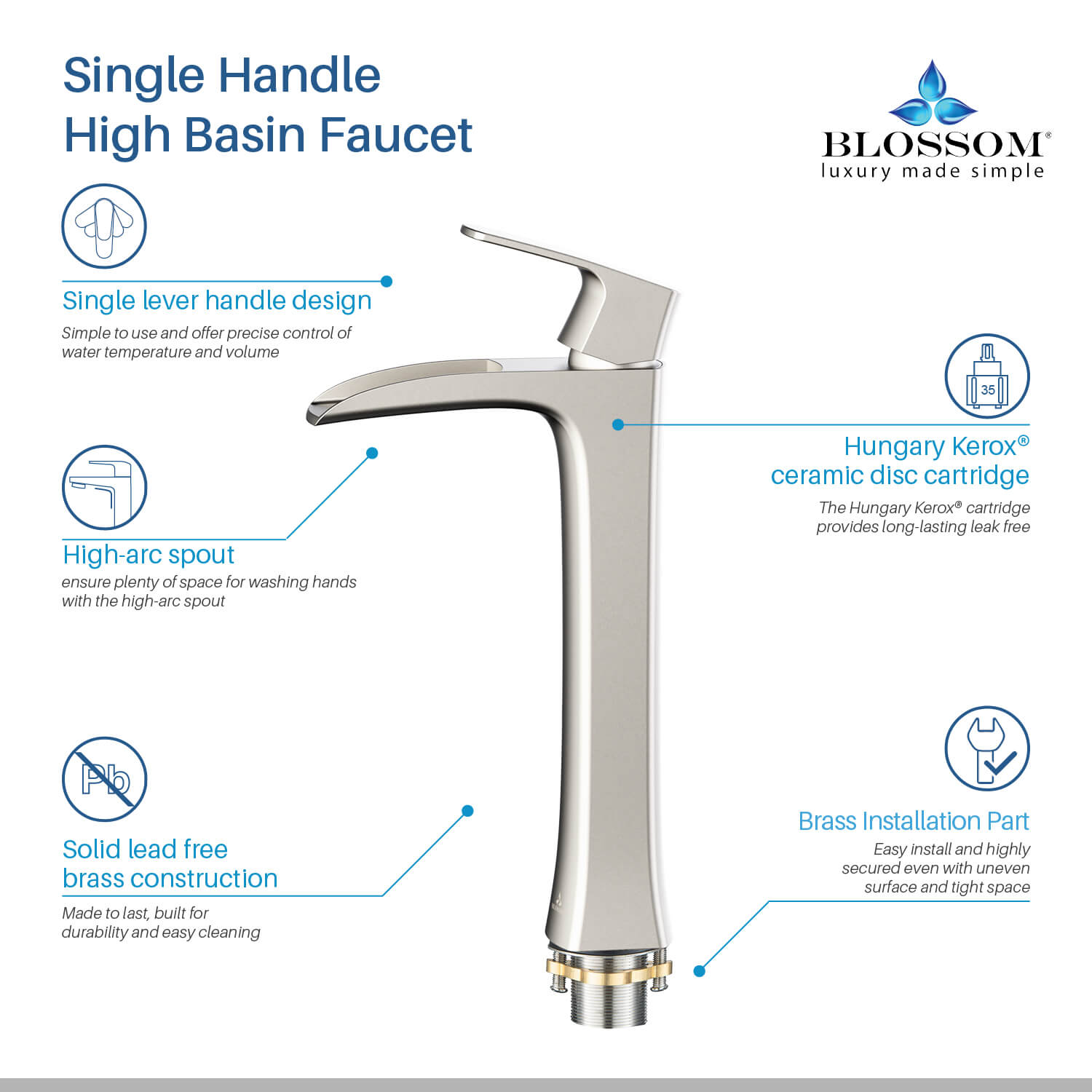 Blossom Single Handle Lavatory Faucet F01 305