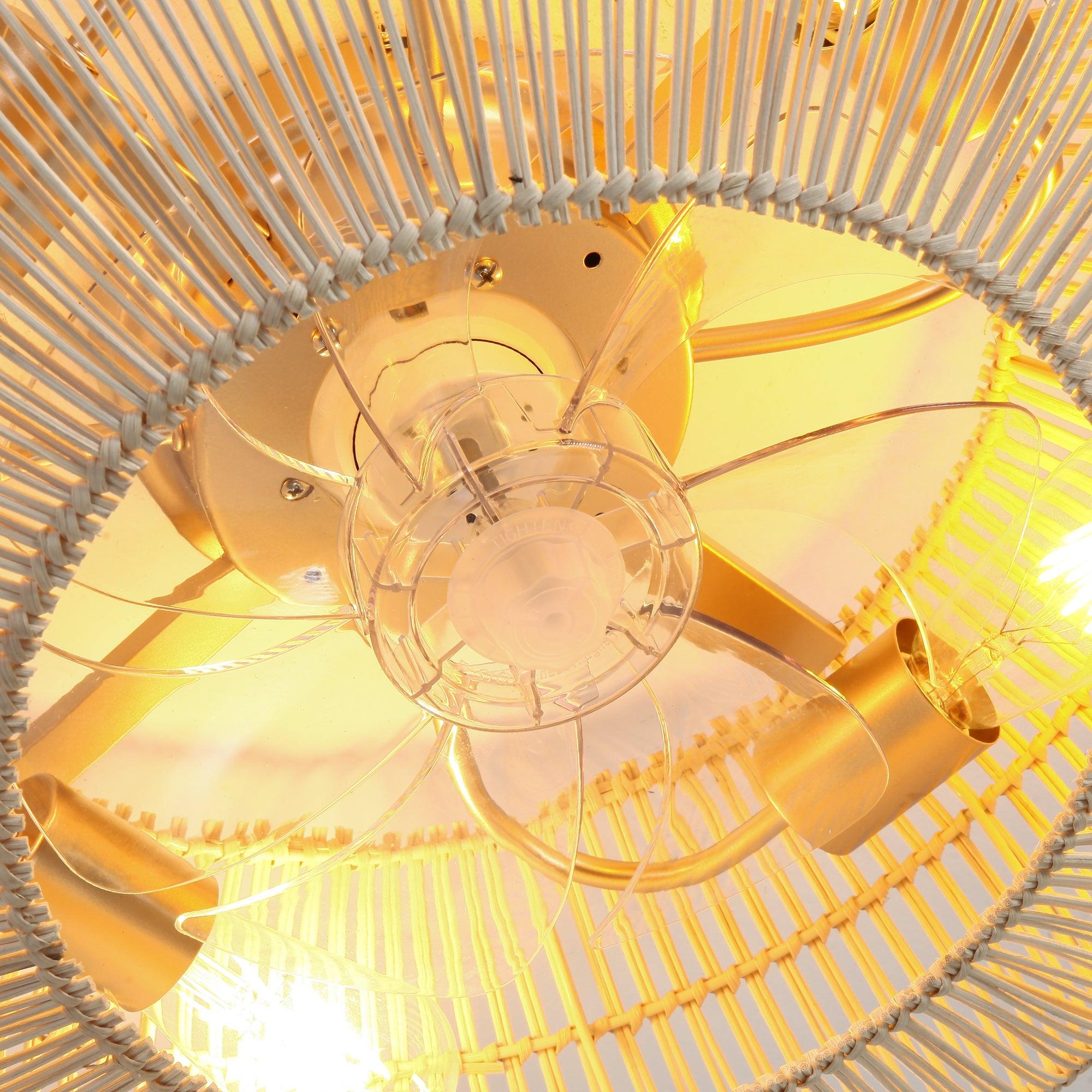 20 Inch Flora DC Motor Farmhouse Flush Mount Ceiling Fan with Light