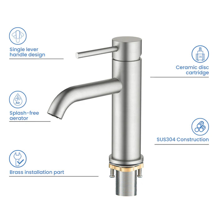 Single-Handle Bathroom Sink Faucet w/ Pop-Up Drain – Value Collection (F201)