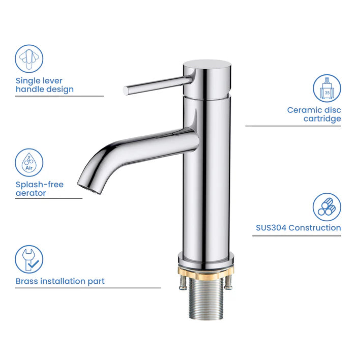 Single-Handle Bathroom Sink Faucet w/ Pop-Up Drain – Value Collection (F201)