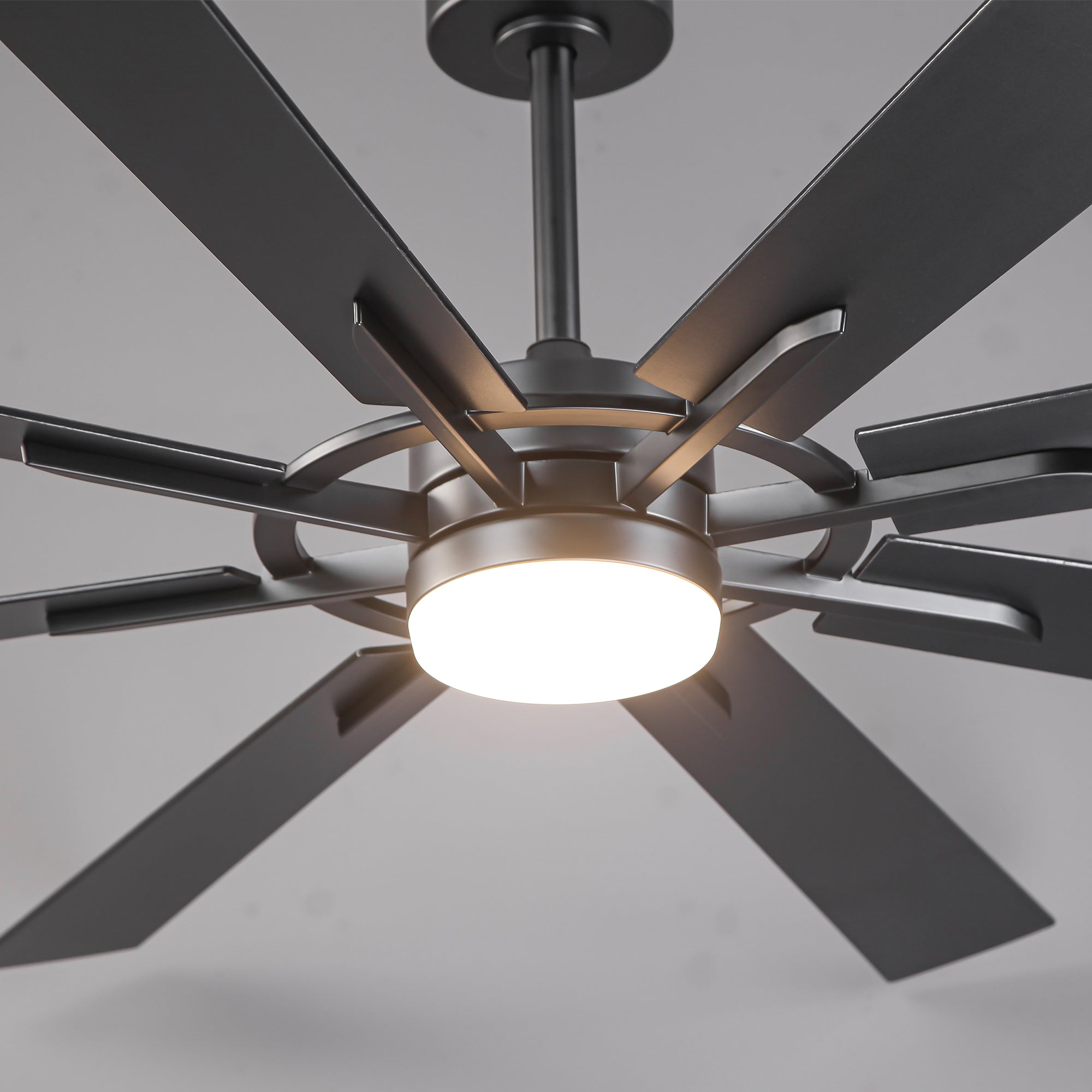 60 Inch 72 Inch Windmill Downrod Mount LED Ceiling Fan with Remote and APP Control