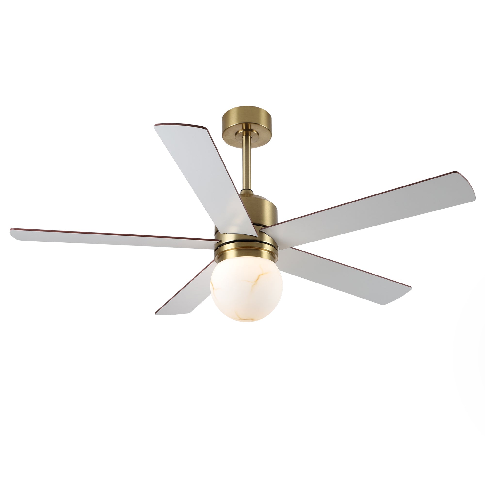 52 Inch Alva Double-sided Blades Downrod Mount LED Ceiling Fan with Remote Control