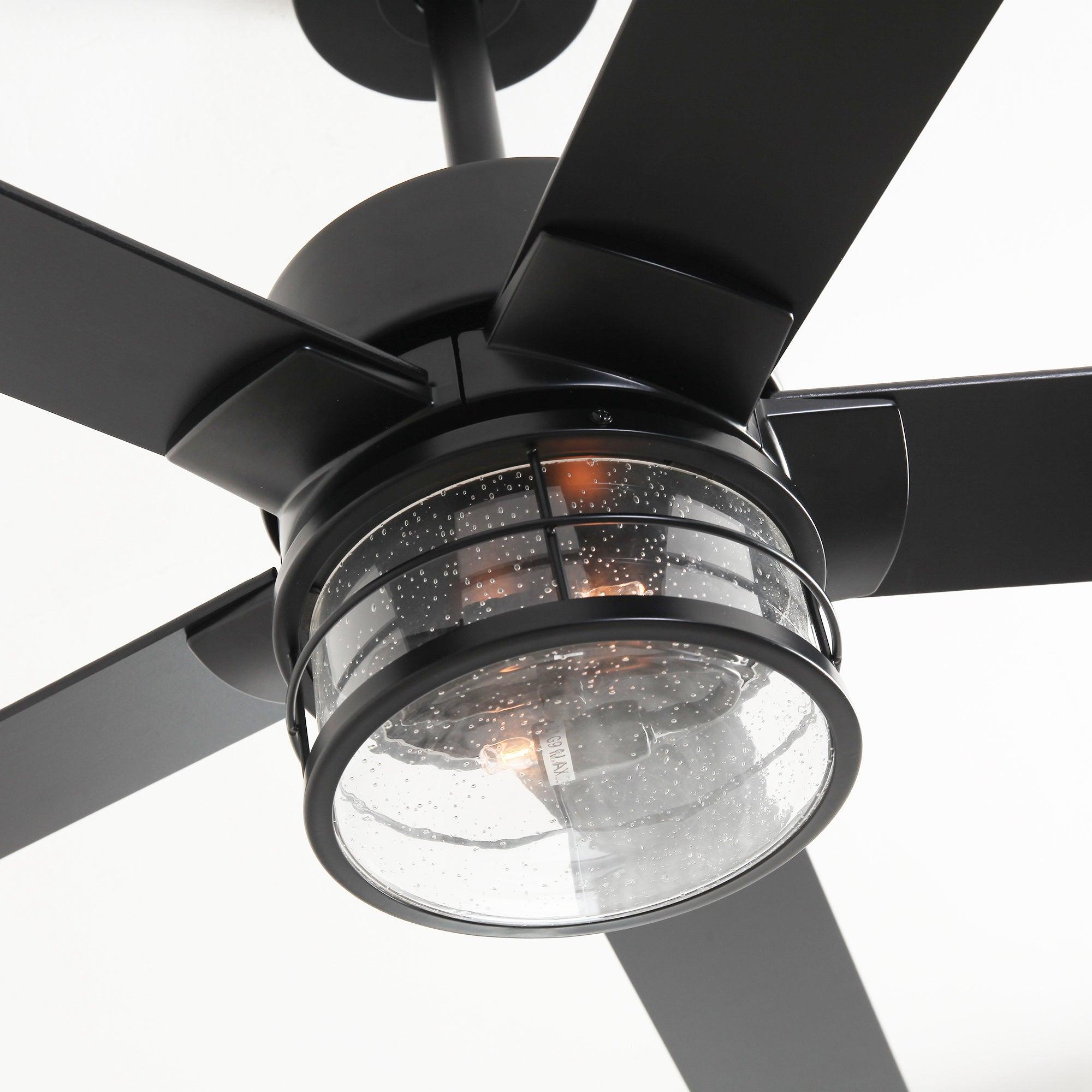 65" Modern DC Motor Downrod Mount Reversible Ceiling Fan With Lighting And Remote Control