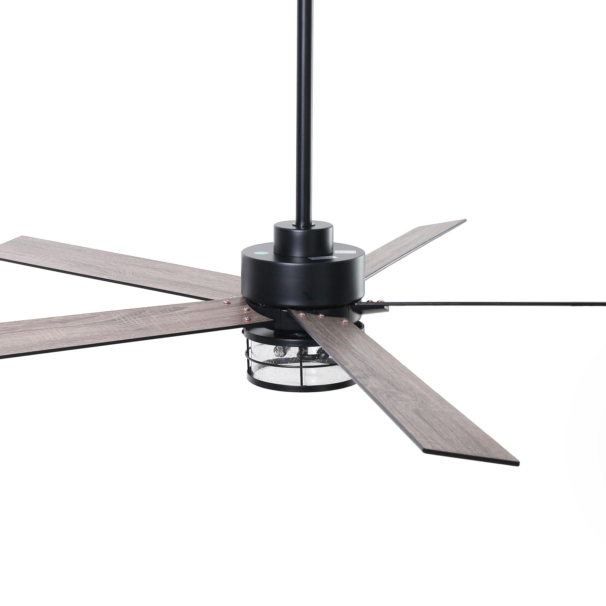 65" Modern DC Motor Downrod Mount Reversible Ceiling Fan With Lighting And Remote Control