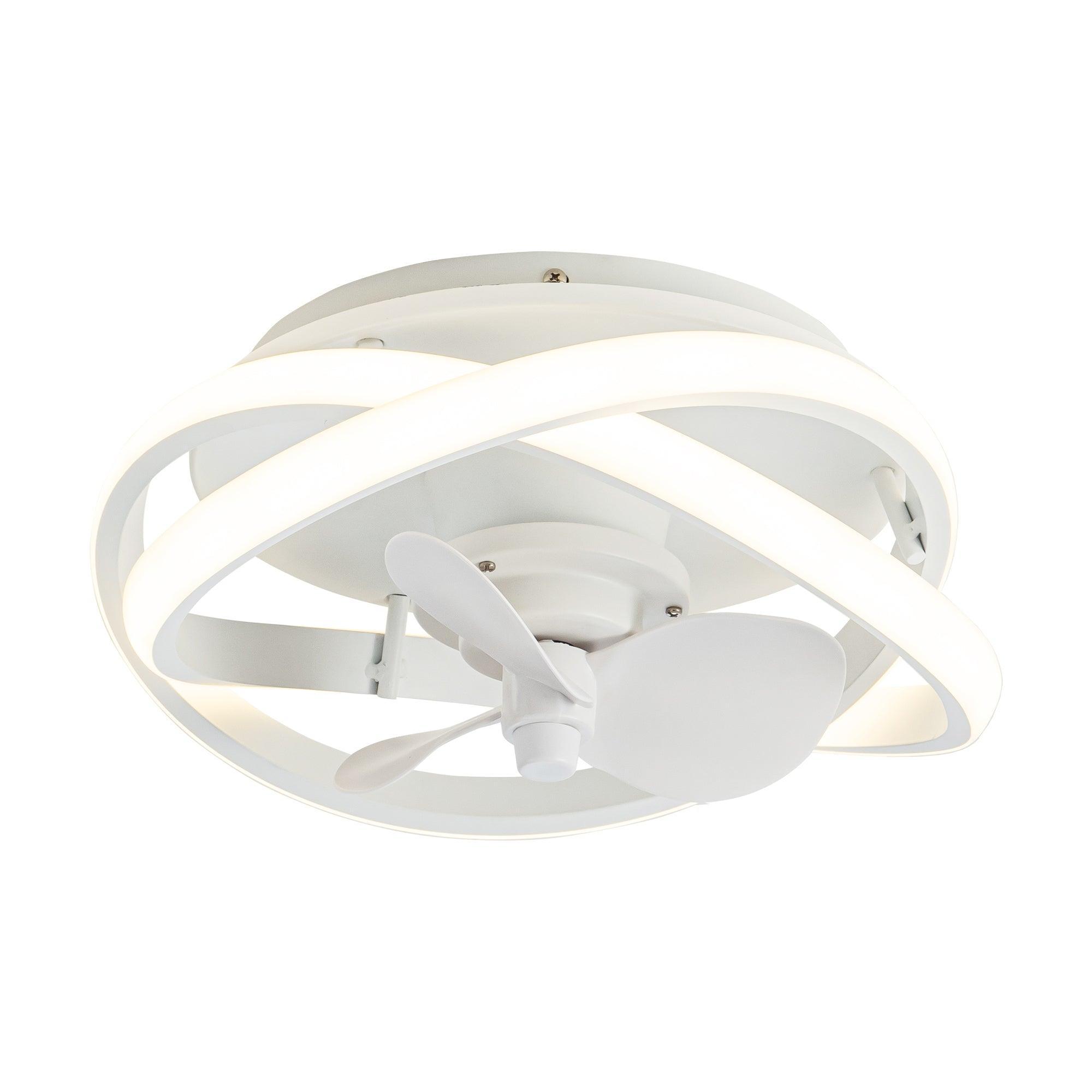 Vaczon 13" Flush Mount Caged Fan with Light and Remote Control