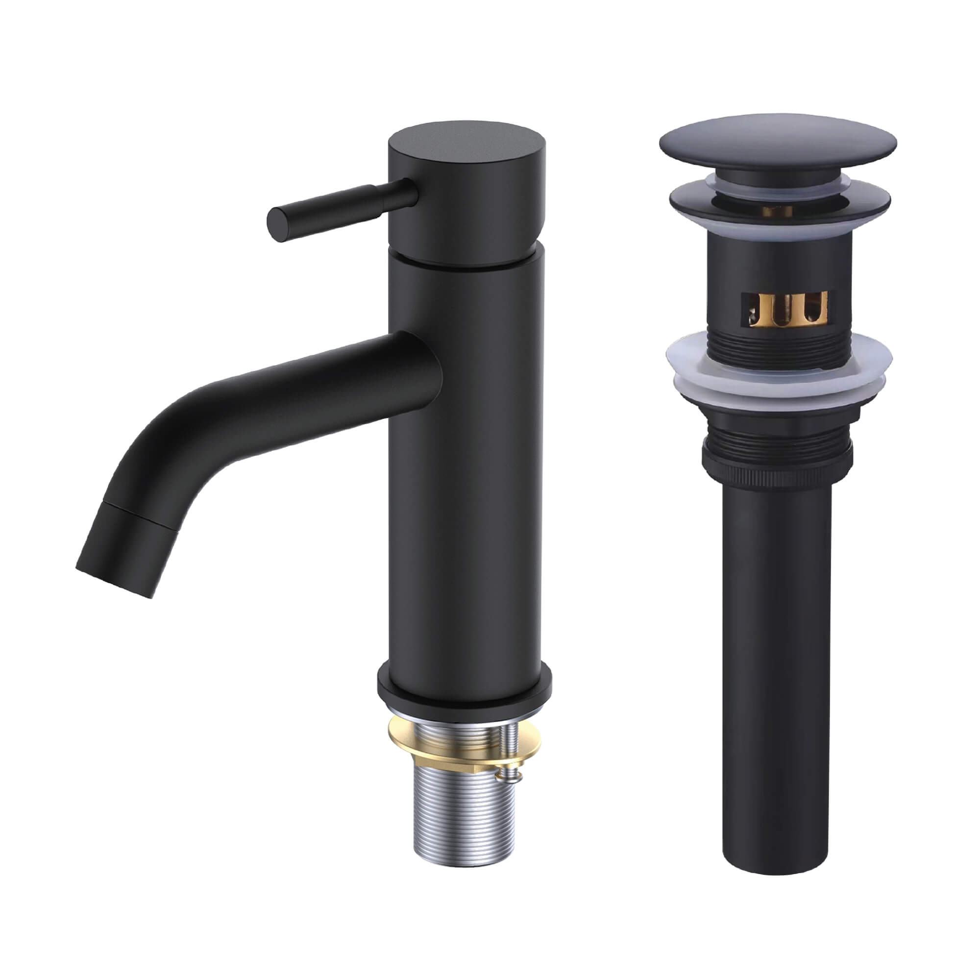 Fine Fixtures Round Bathroom Faucet With Pop-Up Drain - Single Hole