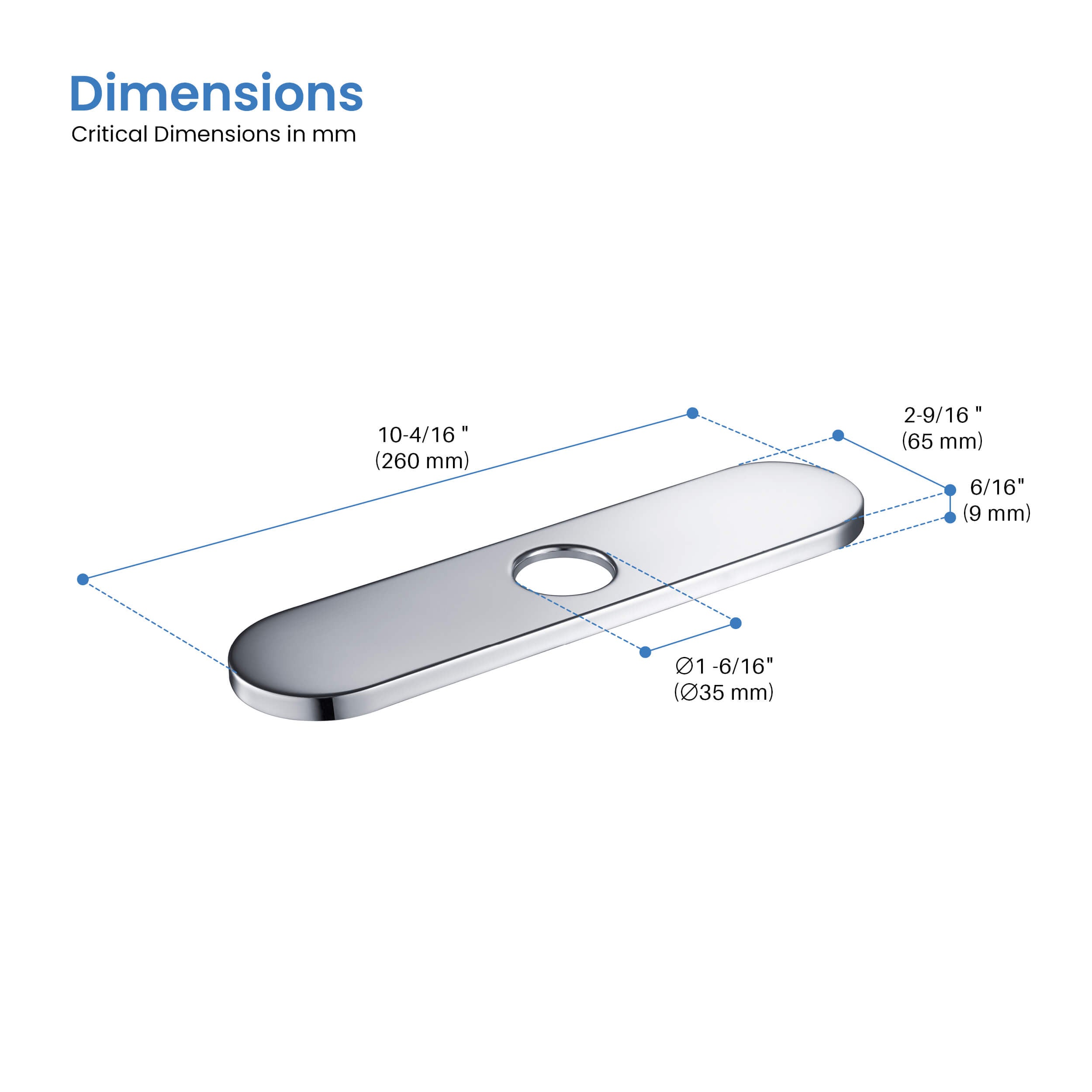 10" Kitchen Faucet Hole Cover – Stainless Steel Deck Plate (FC-1 Series)
