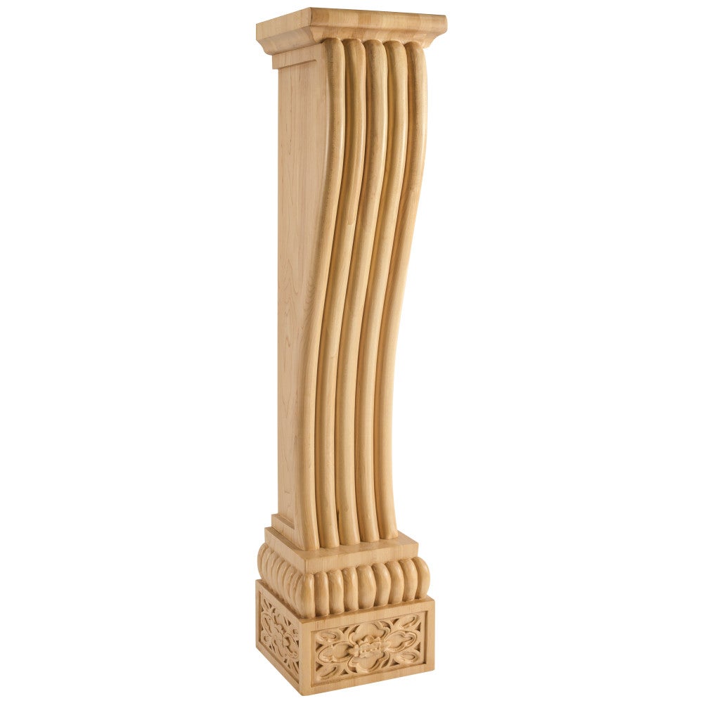 Hardware Resources 8" W x 8" D x 36" H Rubberwood Baroque Fireplace Corbel
