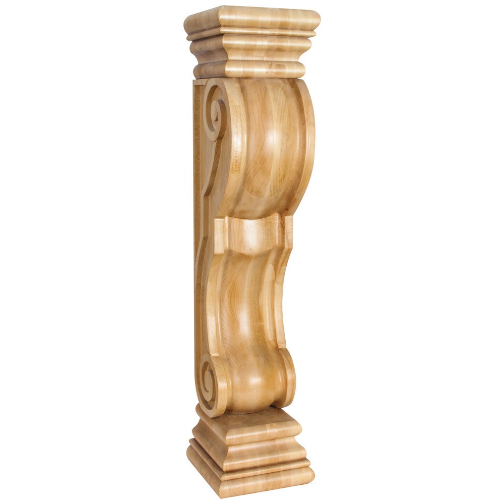 Hardware Resources 8" W x 8" D x 36" H Cherry Rounded Scroll Fireplace Corbel