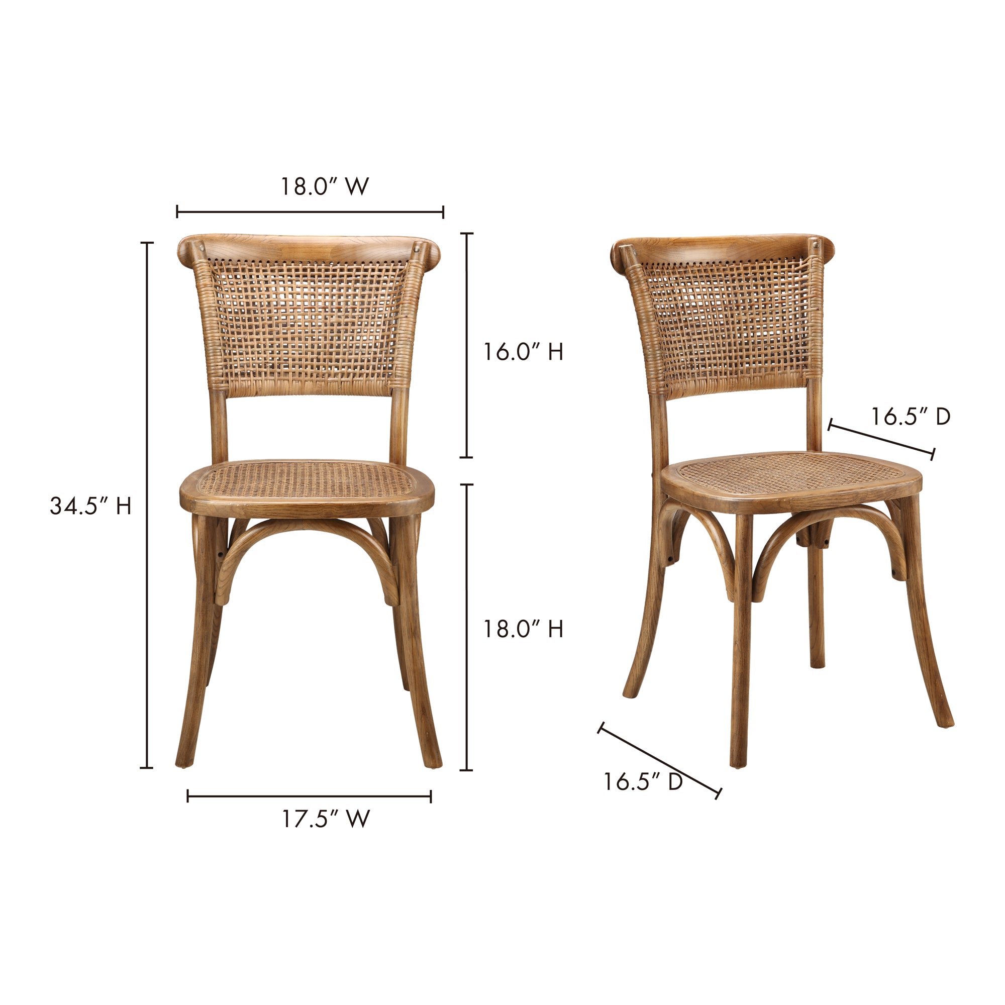 Moes Churchill Dining Chair Light Brown - Set Of Two FG-1001-21