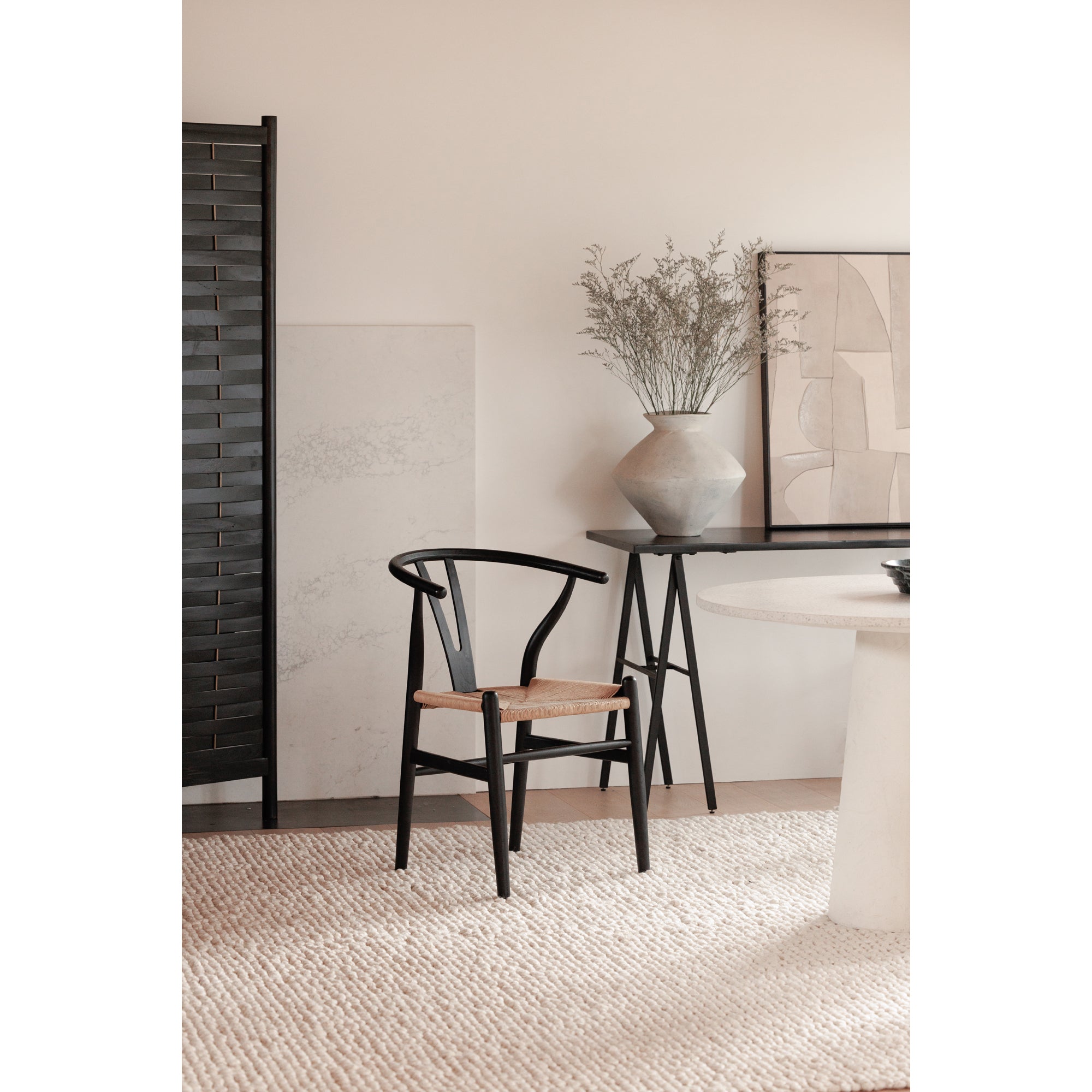 Moes Ventana Dining Chair Black And Natural - Set Of Two FG-1015-37