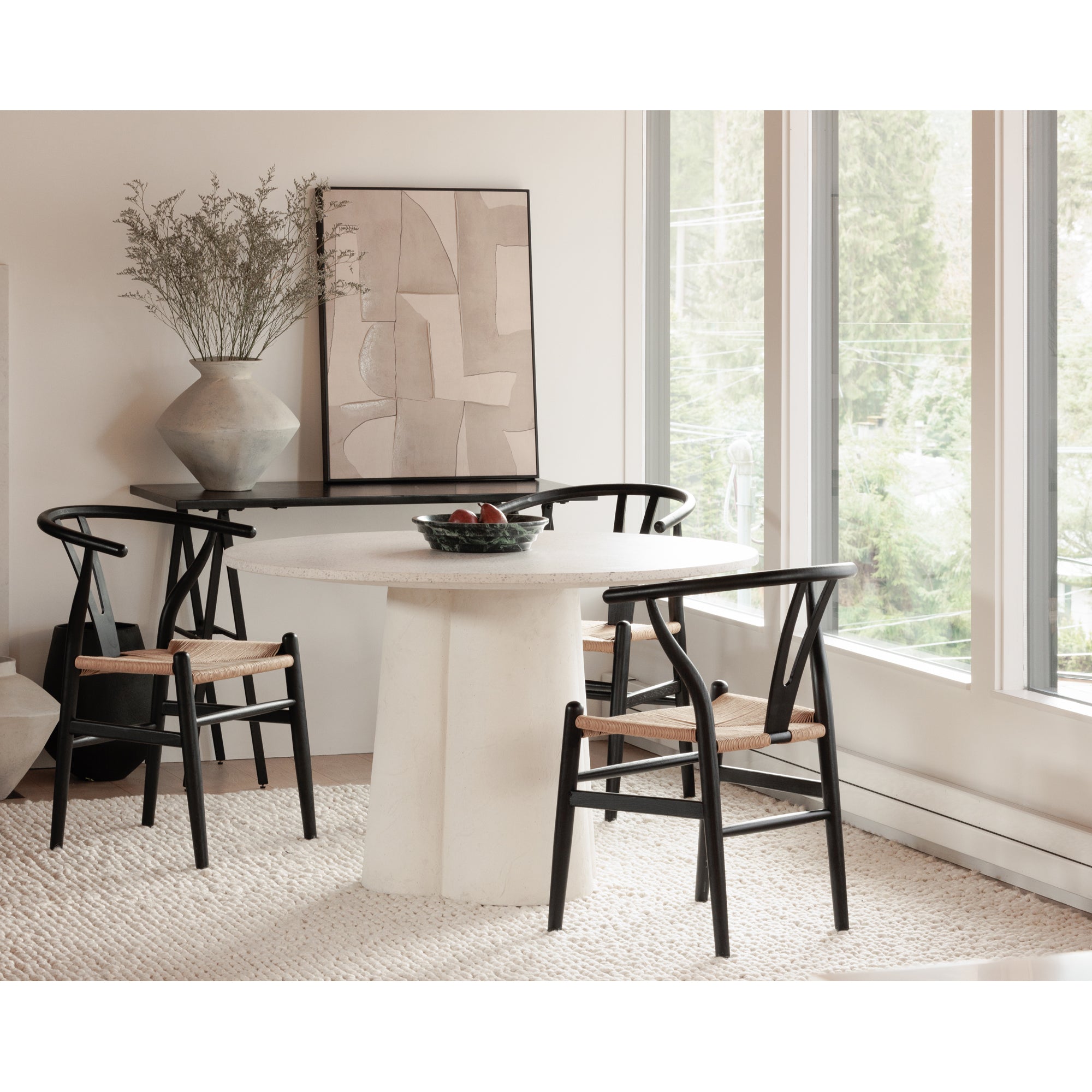 Moes Ventana Dining Chair Black And Natural - Set Of Two FG-1015-37