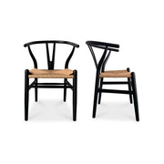 Moes Ventana Dining Chair Black And Natural - Set Of Two FG-1015-37