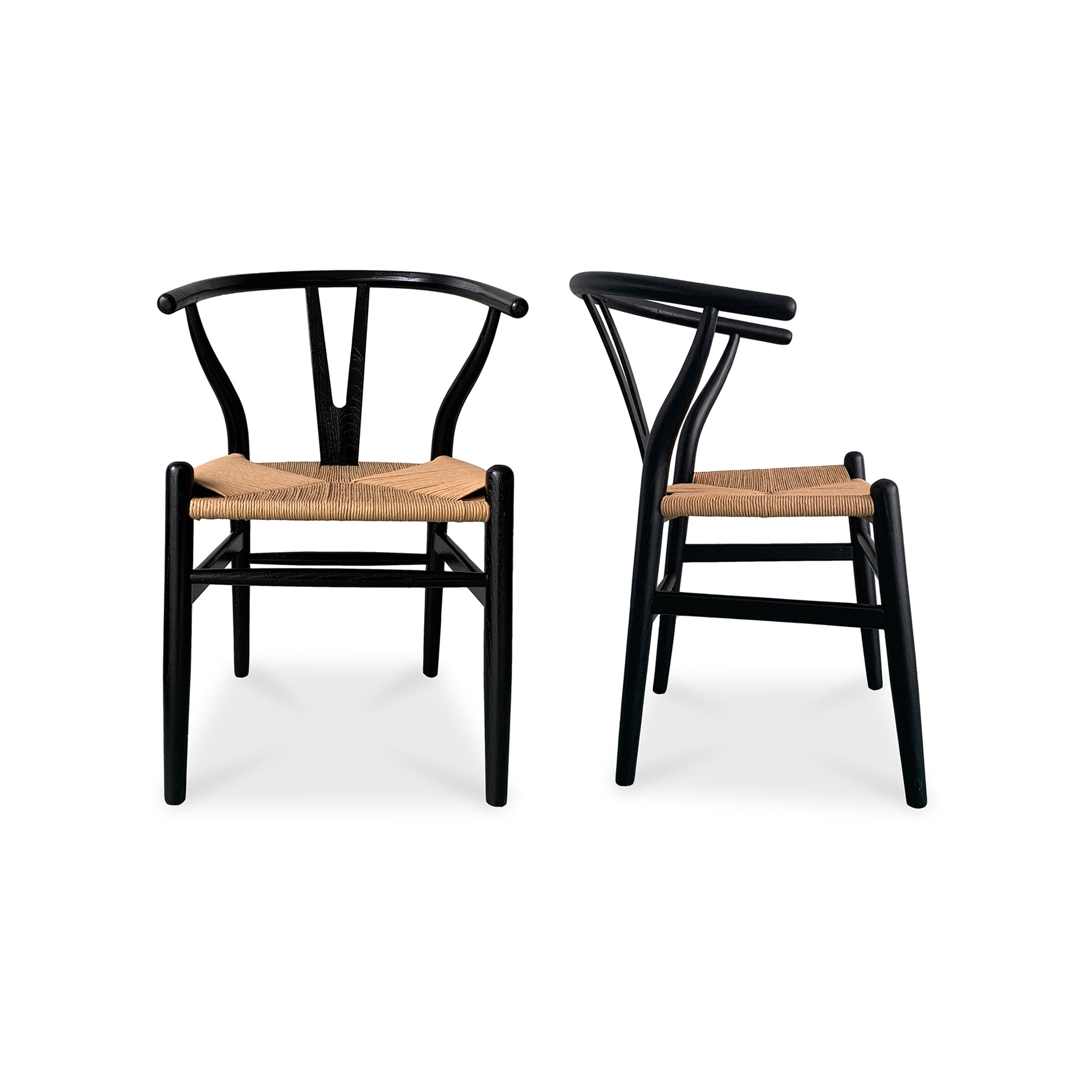 Moes Ventana Dining Chair Black And Natural - Set Of Two FG-1015-37