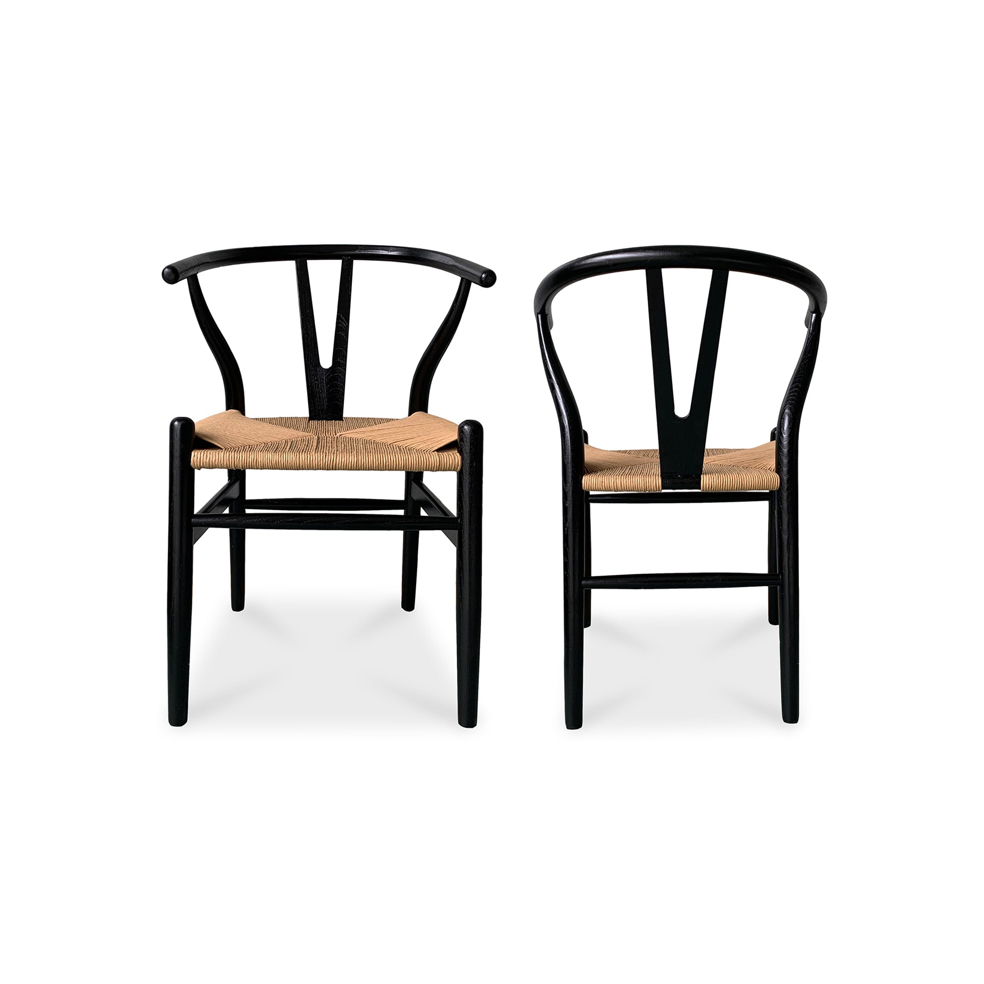 Moes Ventana Dining Chair Black And Natural - Set Of Two FG-1015-37