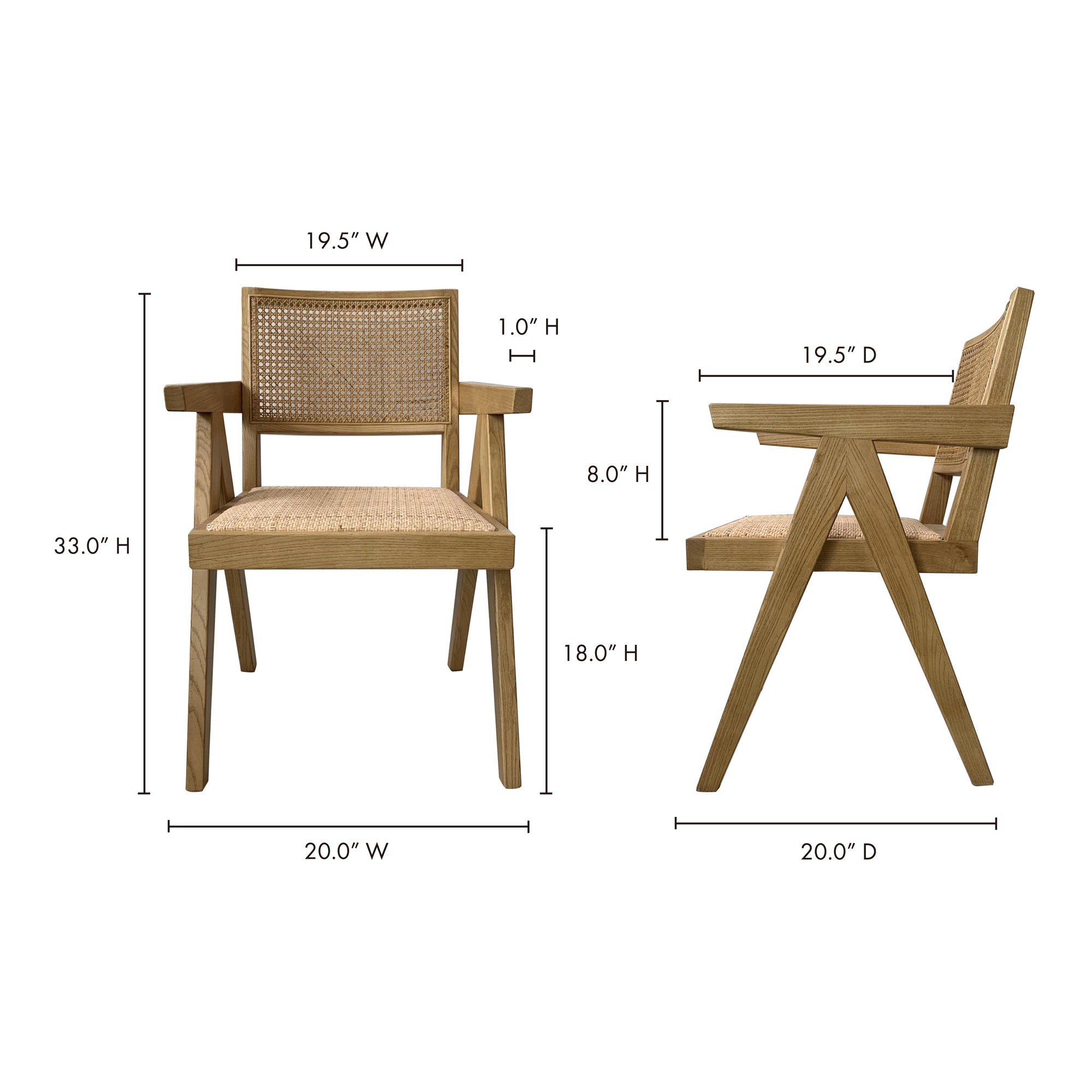 Moes Takashi Chair Natural - Set Of Two FG-1022-24