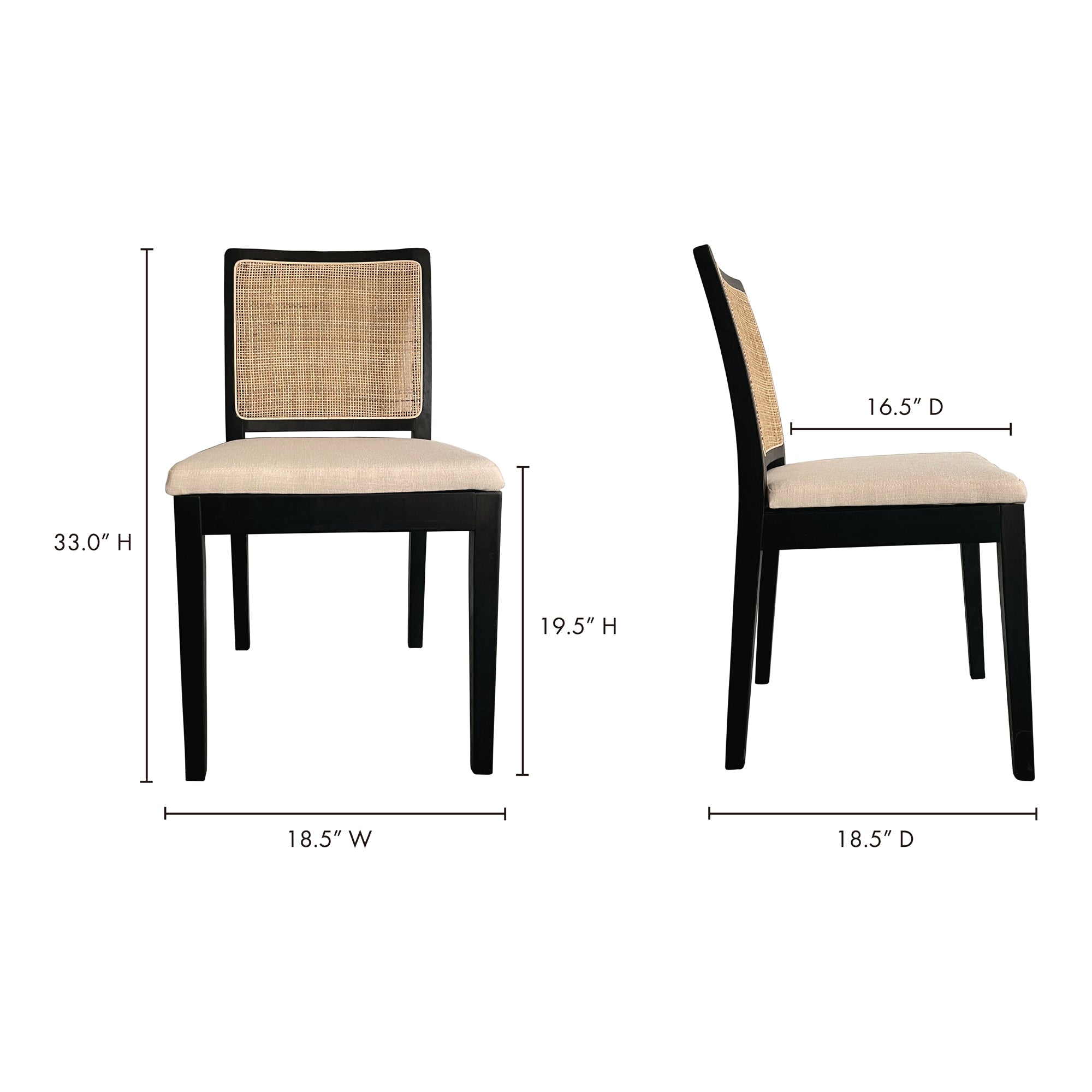 Moes Orville Dining Chair Black - Set Of Two FG-1023-02
