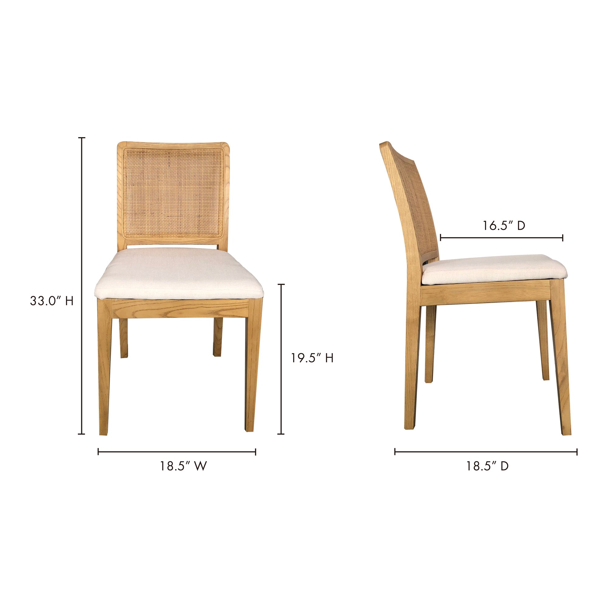 Moes Orville Dining Chair Natural - Set Of Two FG-1023-24