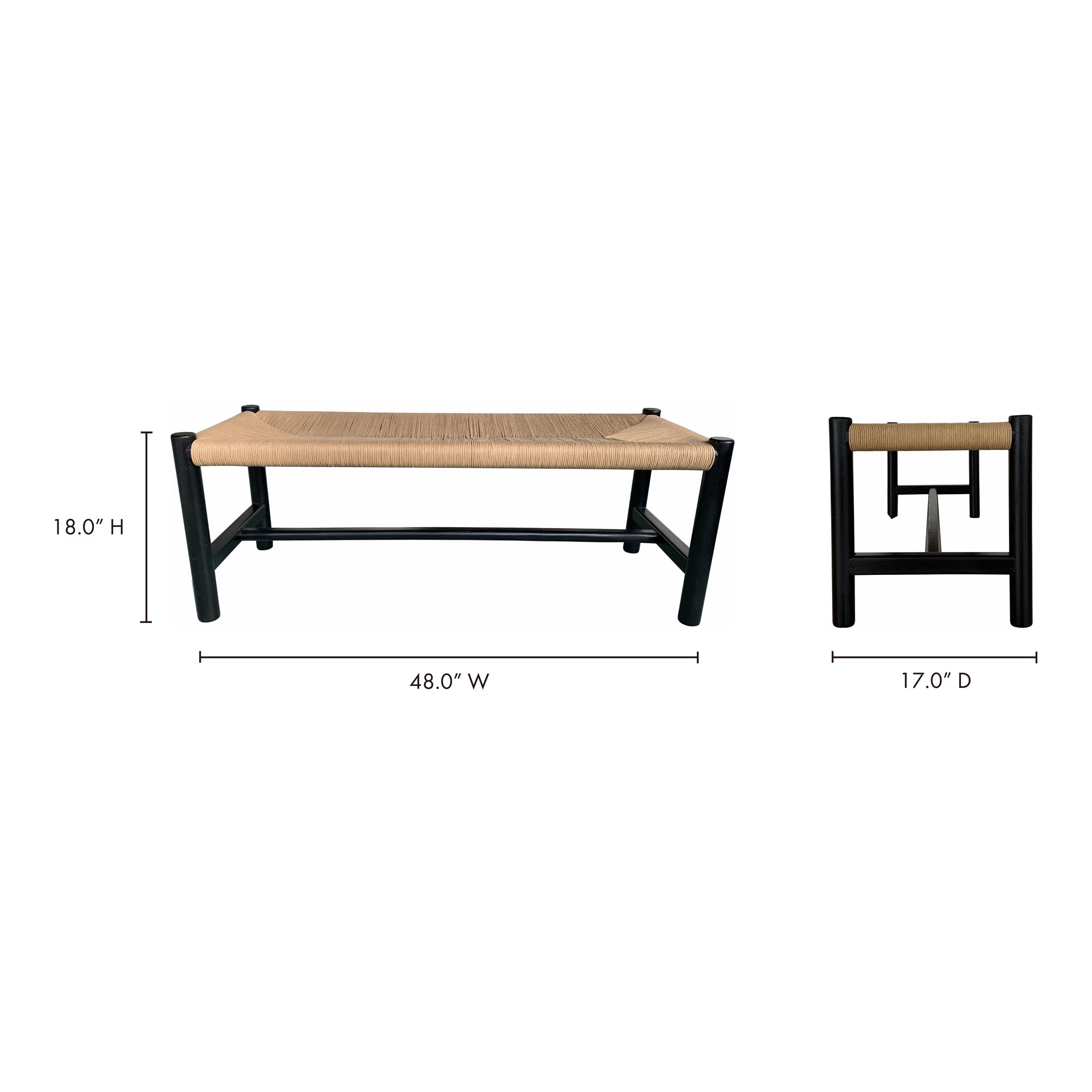 Moes Hawthorn Small Bench Black FG-1027-02